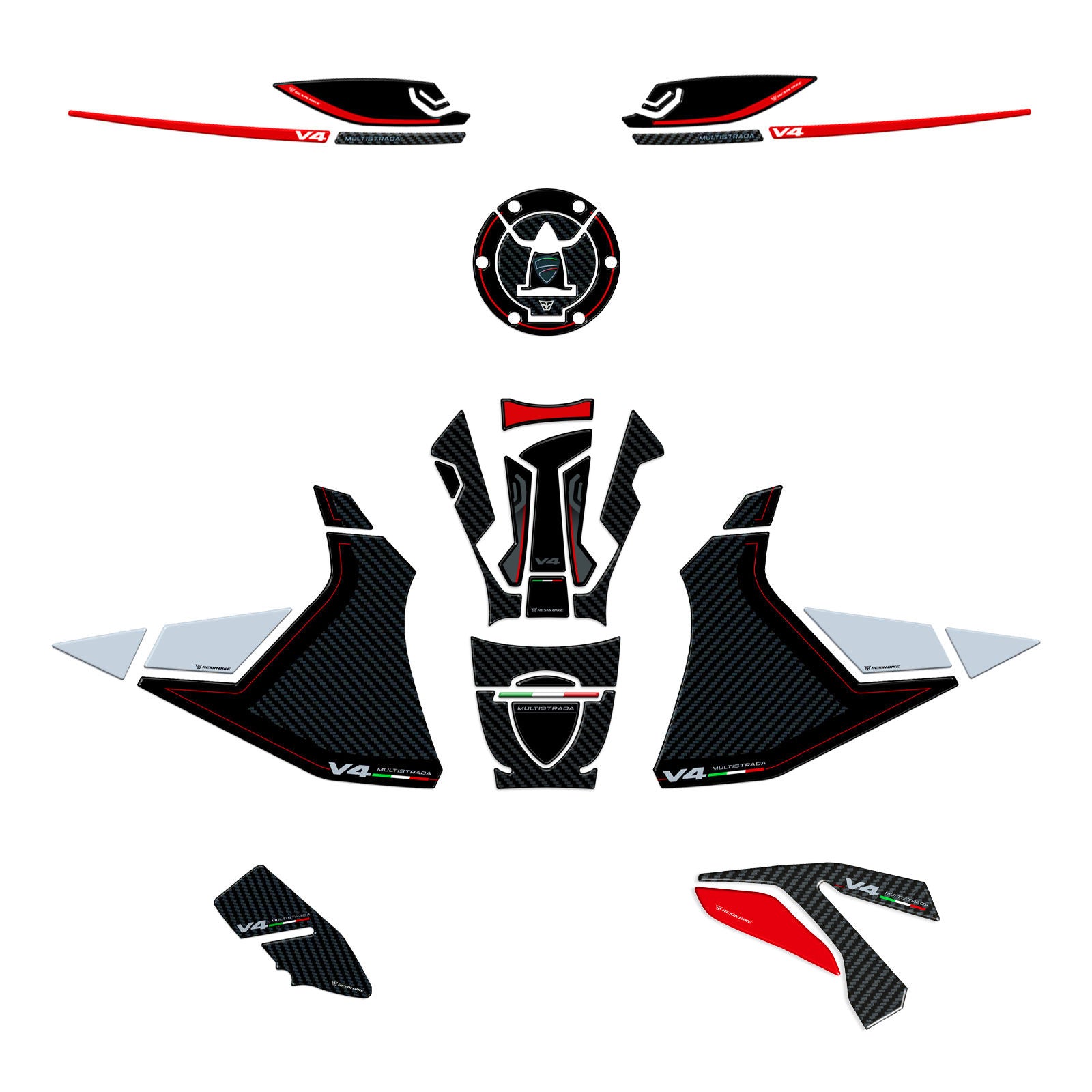 Resin Bike 3D Motorcycle Stickers - Full Kit | Ducati Multistrada V4/V4 S 2025>2026 - Pyramid Motorcycle Accessories