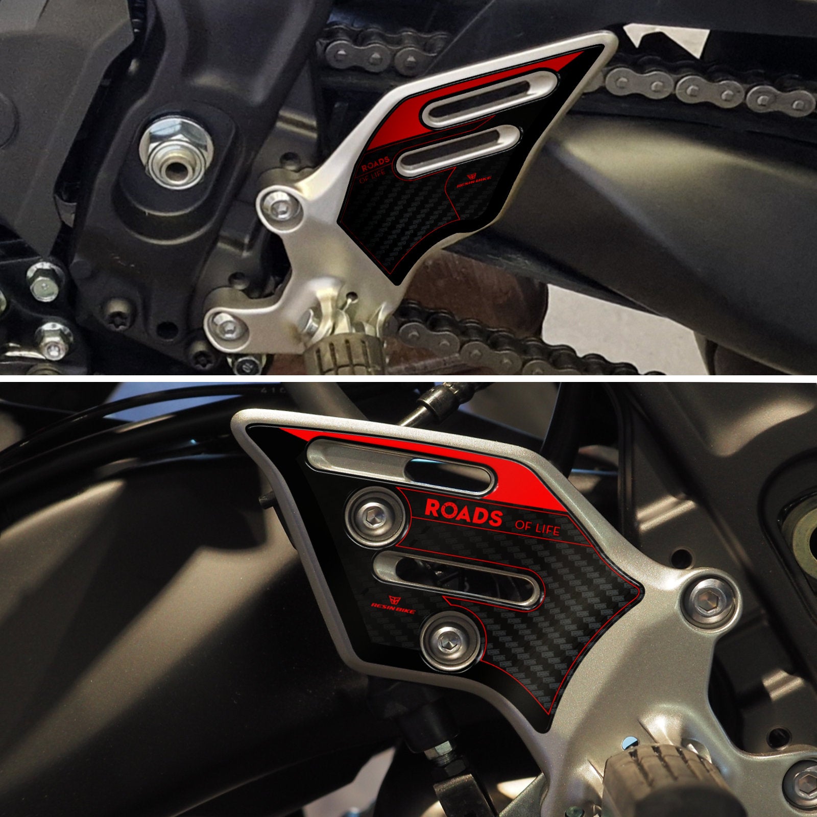 Resin Bike 3D Motorcycle Stickers - Heel Pads | Yamaha Tracer 9 2025>2026 - Pyramid Motorcycle Accessories