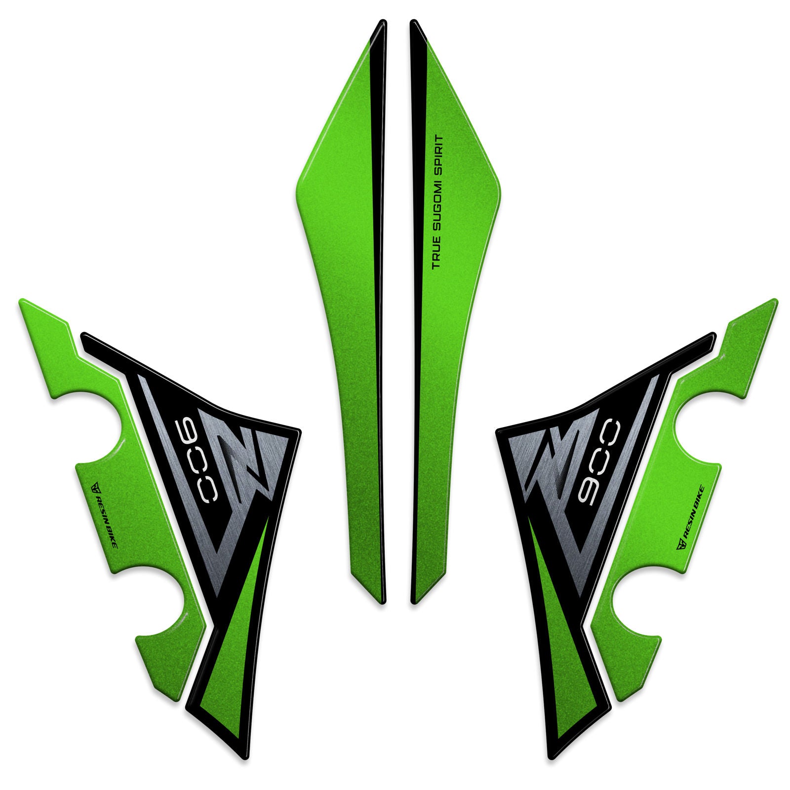 Resin Bike 3D Motorcycle Stickers - Side Panels | Kawasaki Z 900 / 900 SE 2025>2026 - Pyramid Motorcycle Accessories