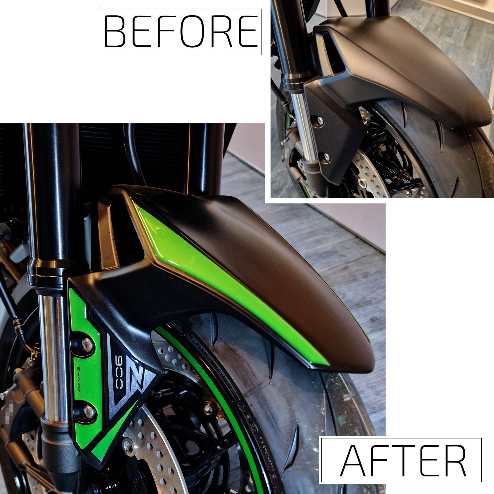 Resin Bike 3D Motorcycle Stickers - Side Panels | Kawasaki Z 900 / 900 SE 2025>2026 - Pyramid Motorcycle Accessories
