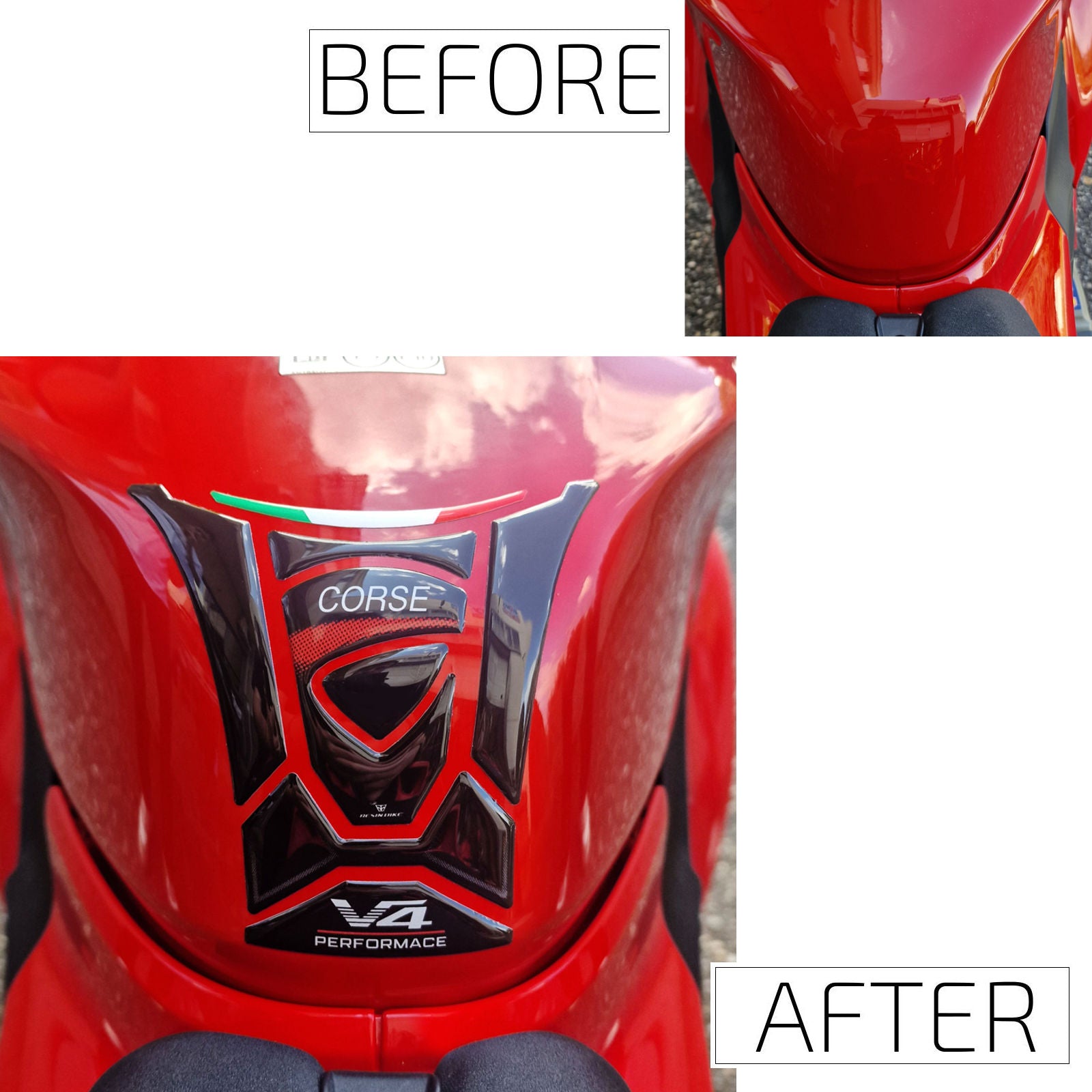 Resin Bike 3D Motorcycle Stickers - Tank Pad | Ducati Panigale/Streetfighter V4 / V4 S 2025>2026 - Pyramid Motorcycle Accessories