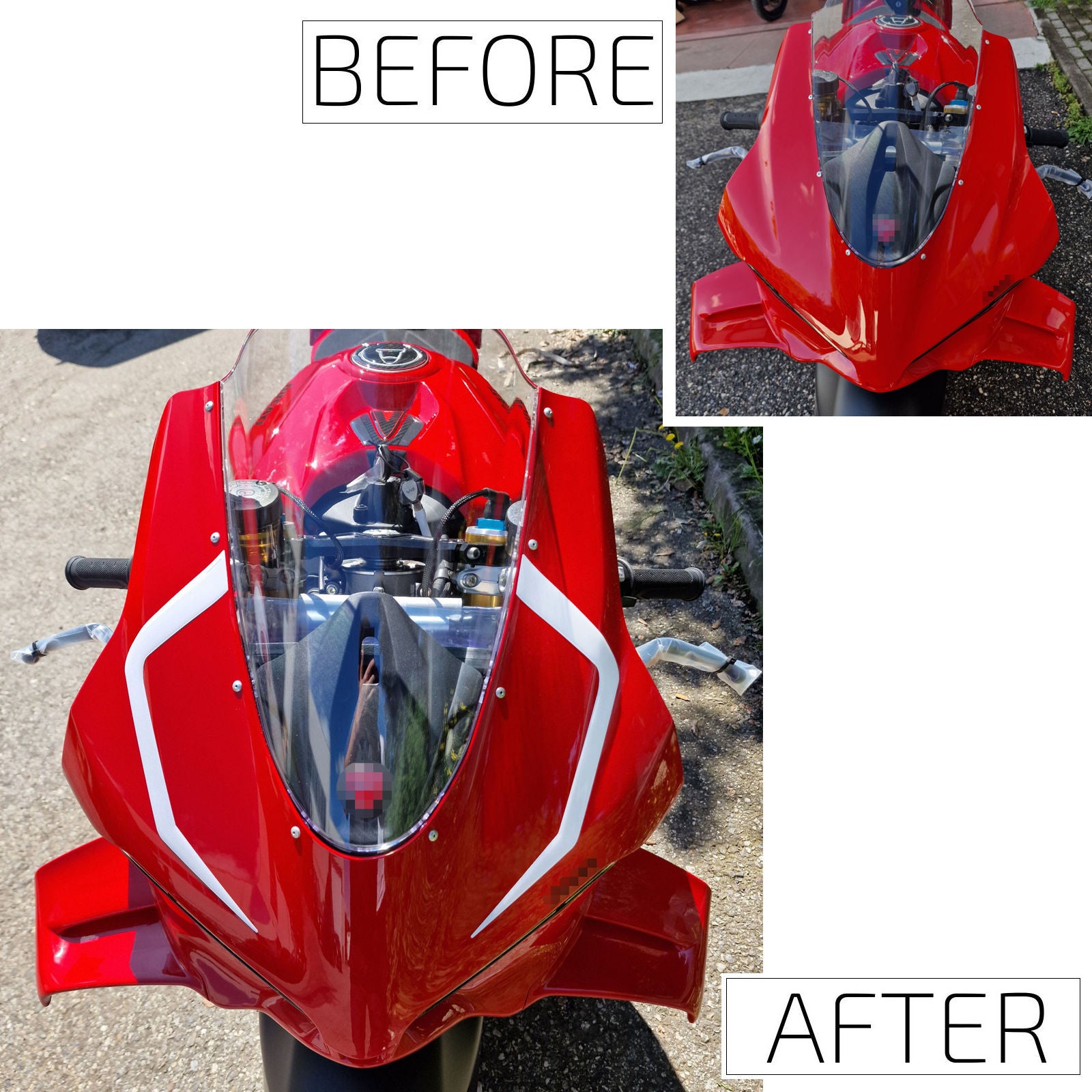 Resin Bike 3D Motorcycle Stickers - Windshield | Ducati Panigale/Streetfighter V4 / V4 S 2025>2026 - Pyramid Motorcycle Accessories