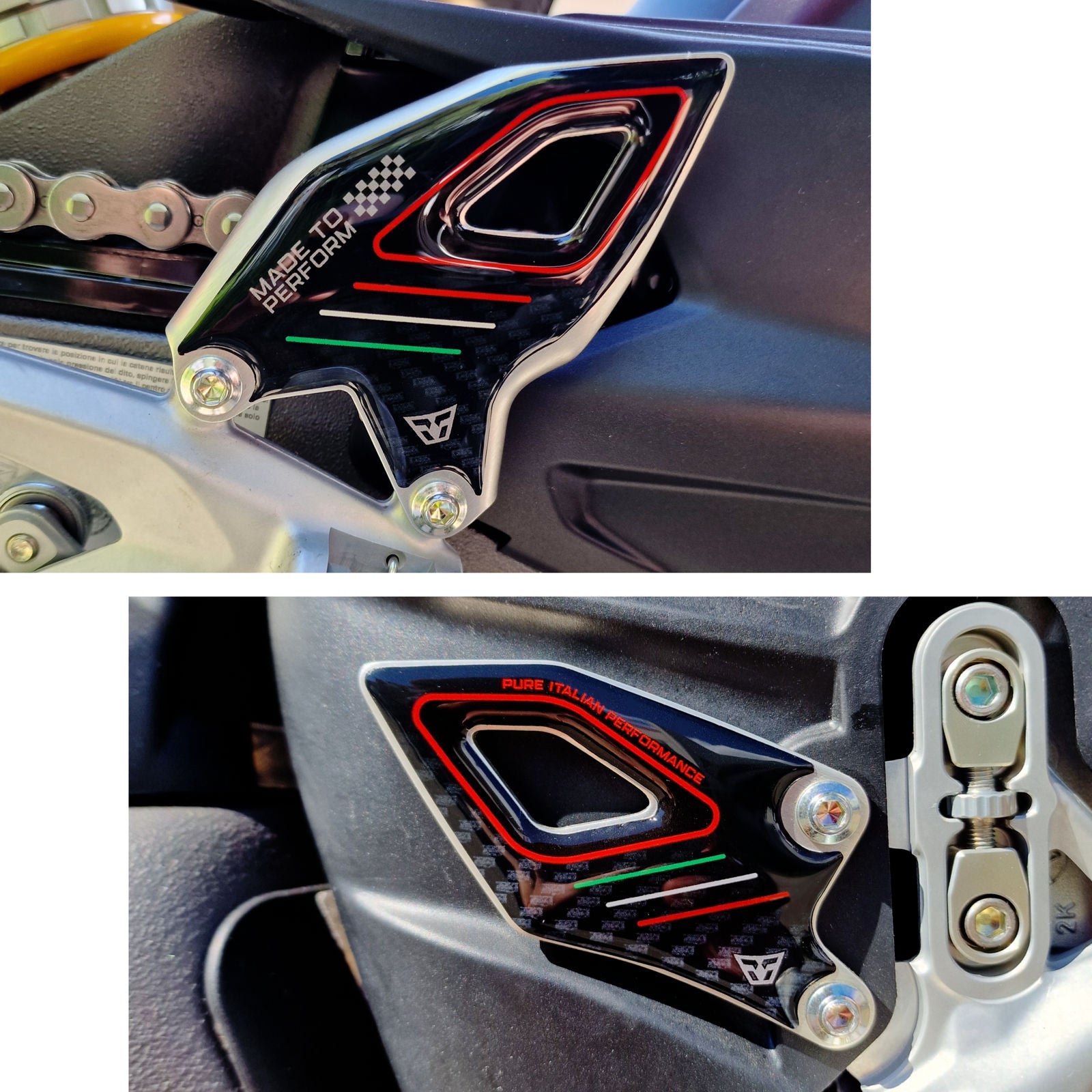 Resin Bike 3D Motorcycle Stickers - Heel Pads | Ducati Panigale/Streetfighter V4 / V4 S 2025>2026 - Pyramid Motorcycle Accessories