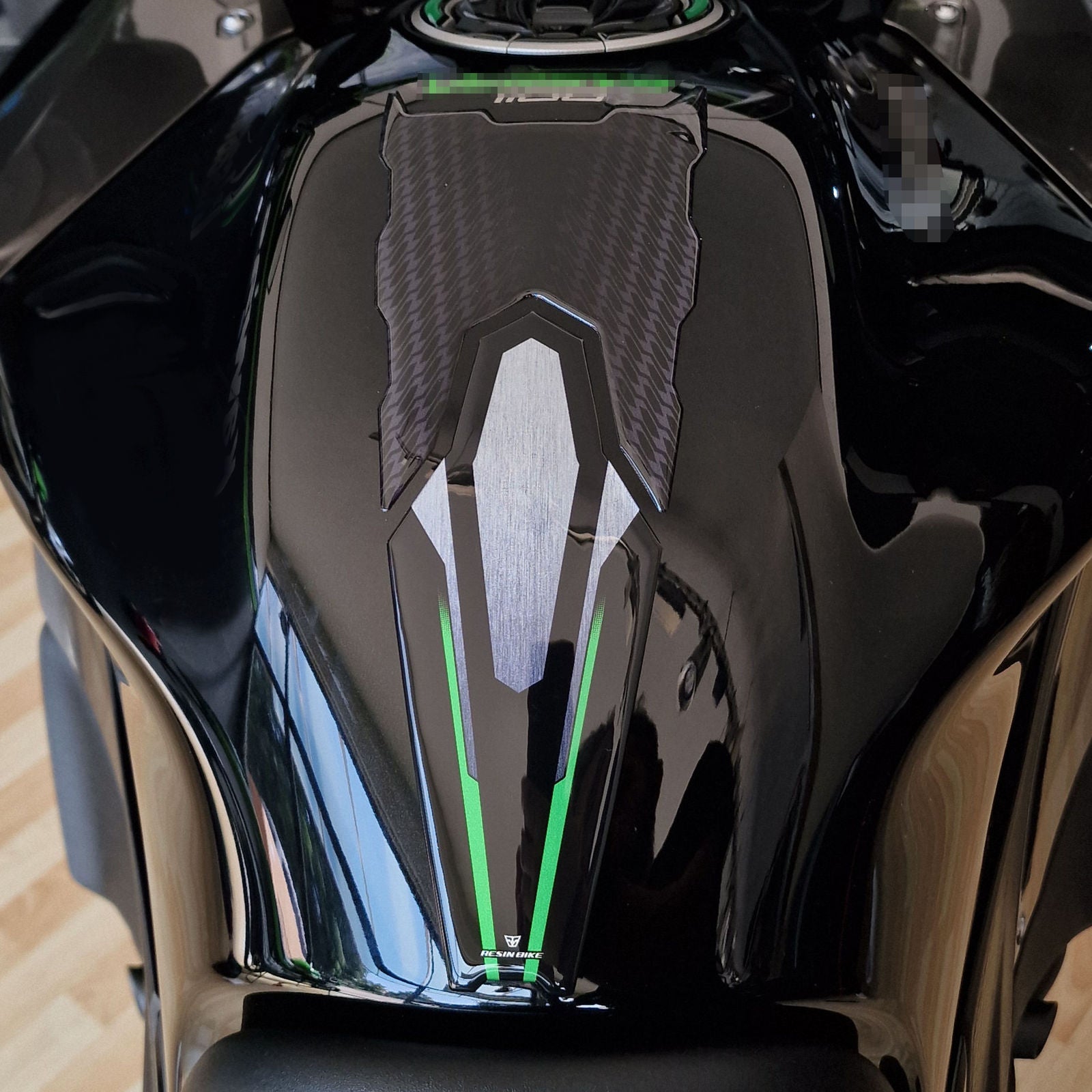Resin Bike 3D Motorcycle Stickers - Tank Pad | Kawasaki Versys 1100 2025>2026 - Pyramid Motorcycle Accessories