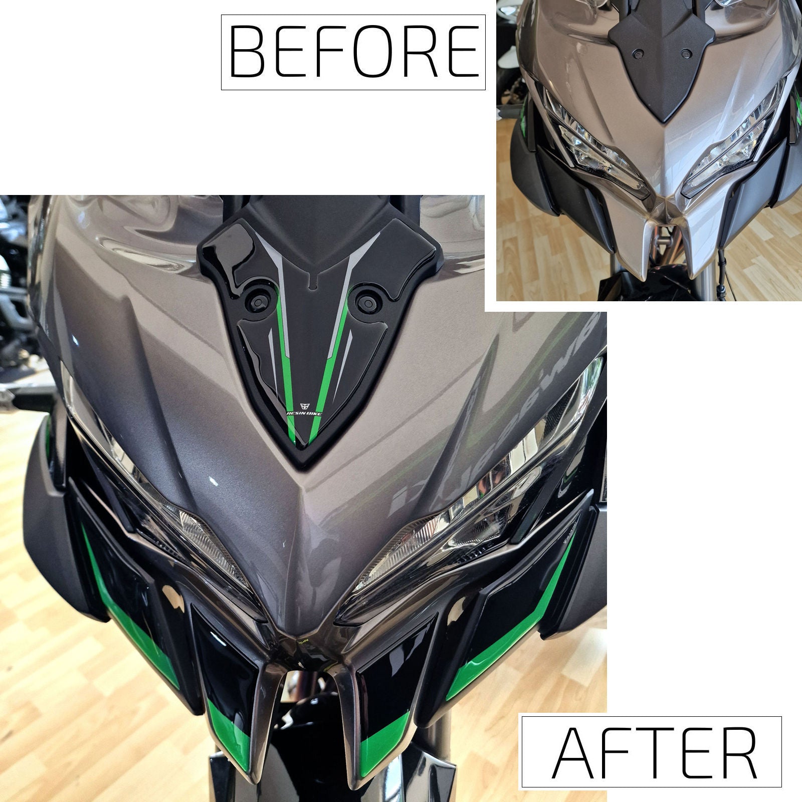 Resin Bike 3D Motorcycle Stickers - Front Fender | Kawasaki Versys 1100 2025>2026 RB-1000780400006 - Pyramid Motorcycle Accessories