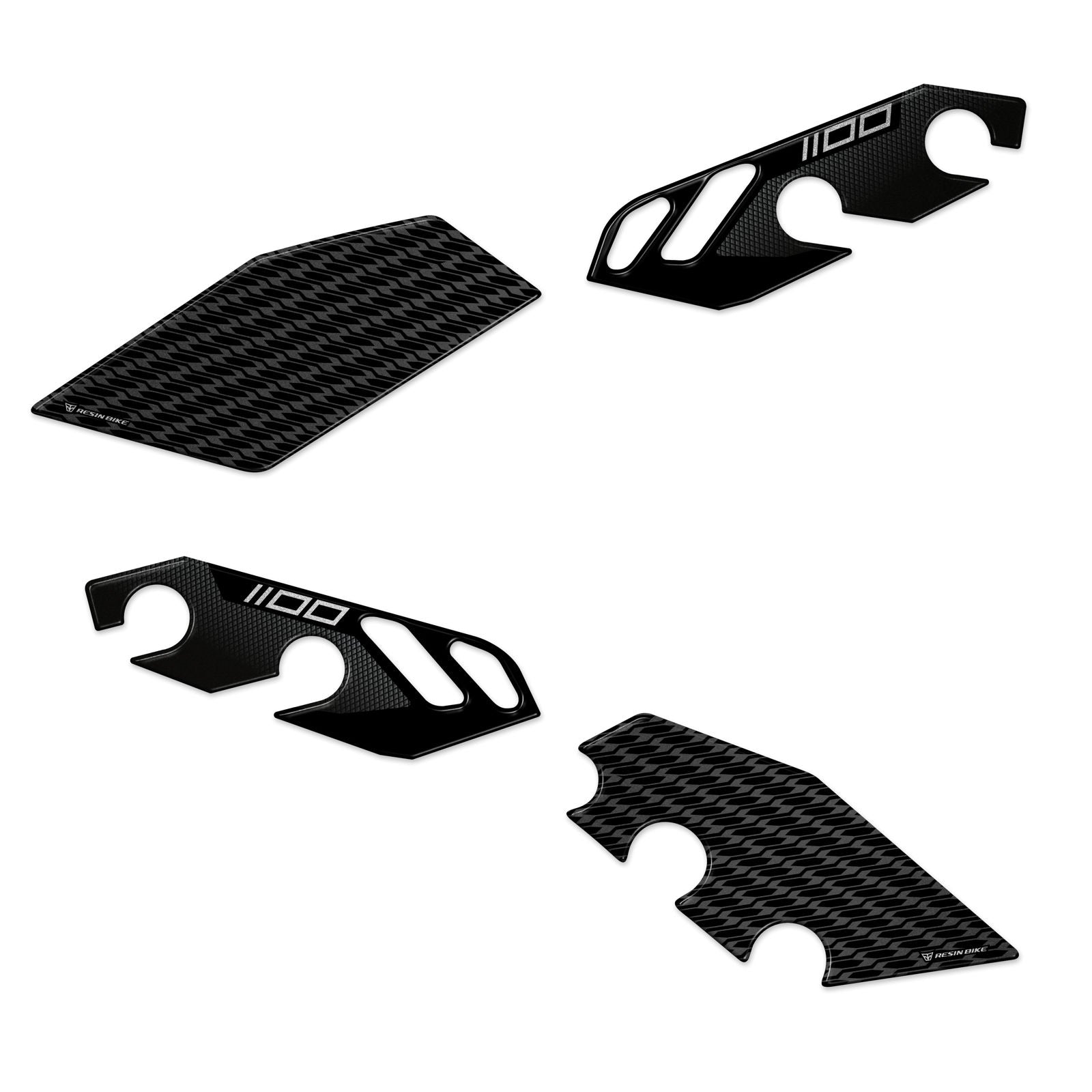Resin Bike 3D Motorcycle Stickers - Heel Pads | Kawasaki Versys 1100 2025>2026 - Pyramid Motorcycle Accessories