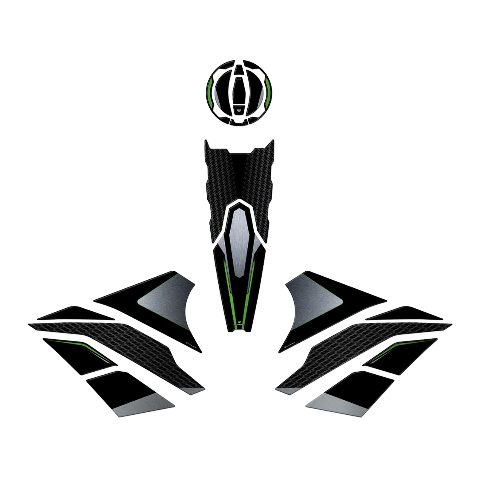 Resin Bike 3D Motorcycle Stickers - Basic Kit | Kawasaki Versys 1100 2025>2026 - Pyramid Motorcycle Accessories