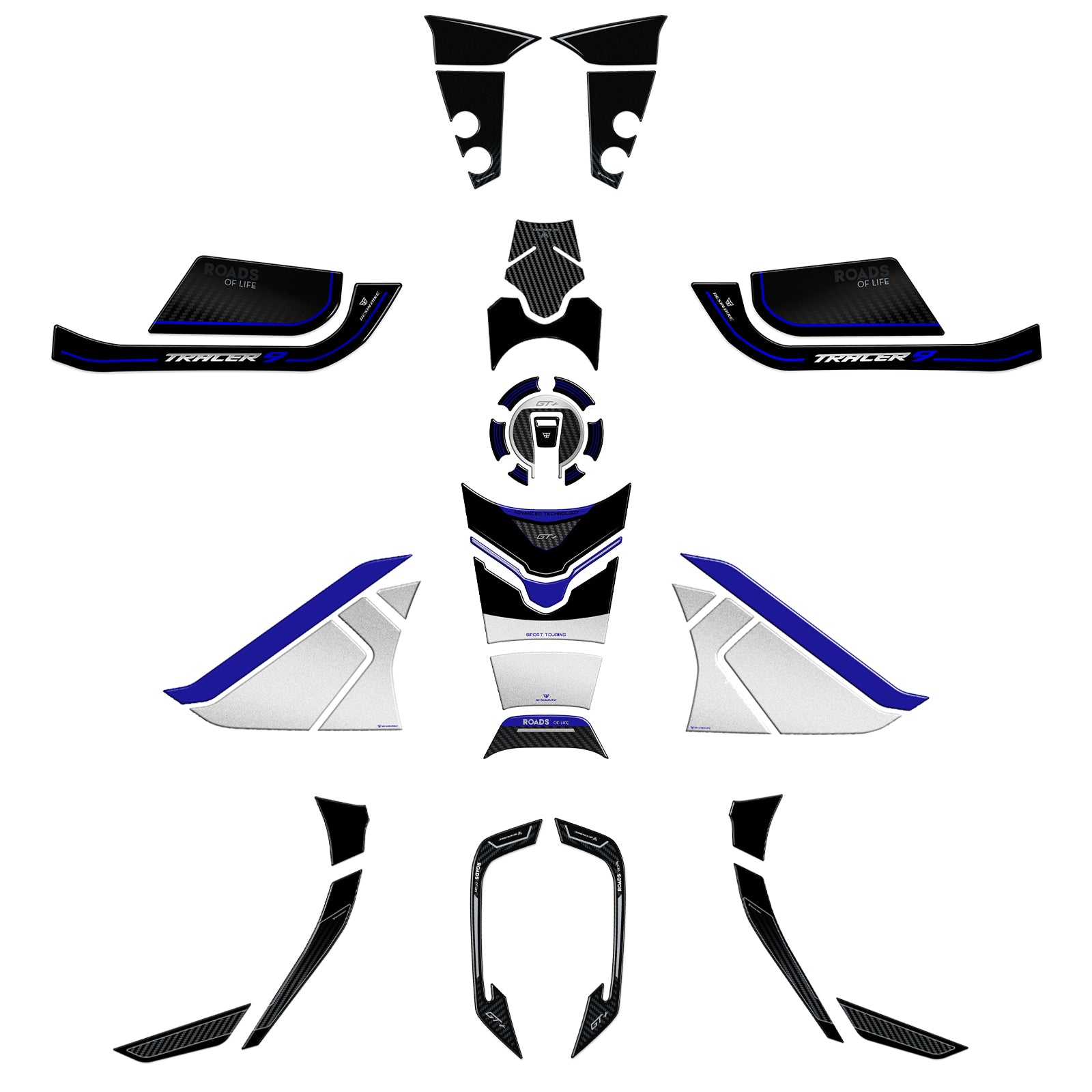 Resin Bike 3D Motorcycle Stickers - Full Kit | Yamaha Tracer 9 GT+ 2025>2026 RB-1000783700004 - Pyramid Motorcycle Accessories