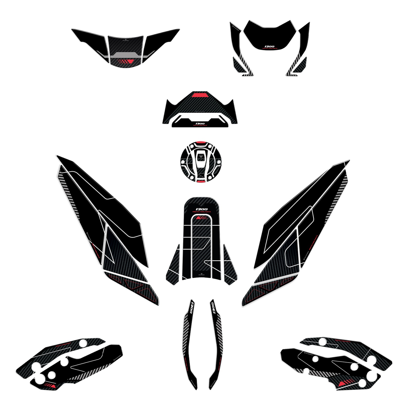 Resin Bike 3D Motorcycle Stickers - Full Kit | BMW R 1300 R 2025>2026 RB-1000786600004 - Pyramid Motorcycle Accessories