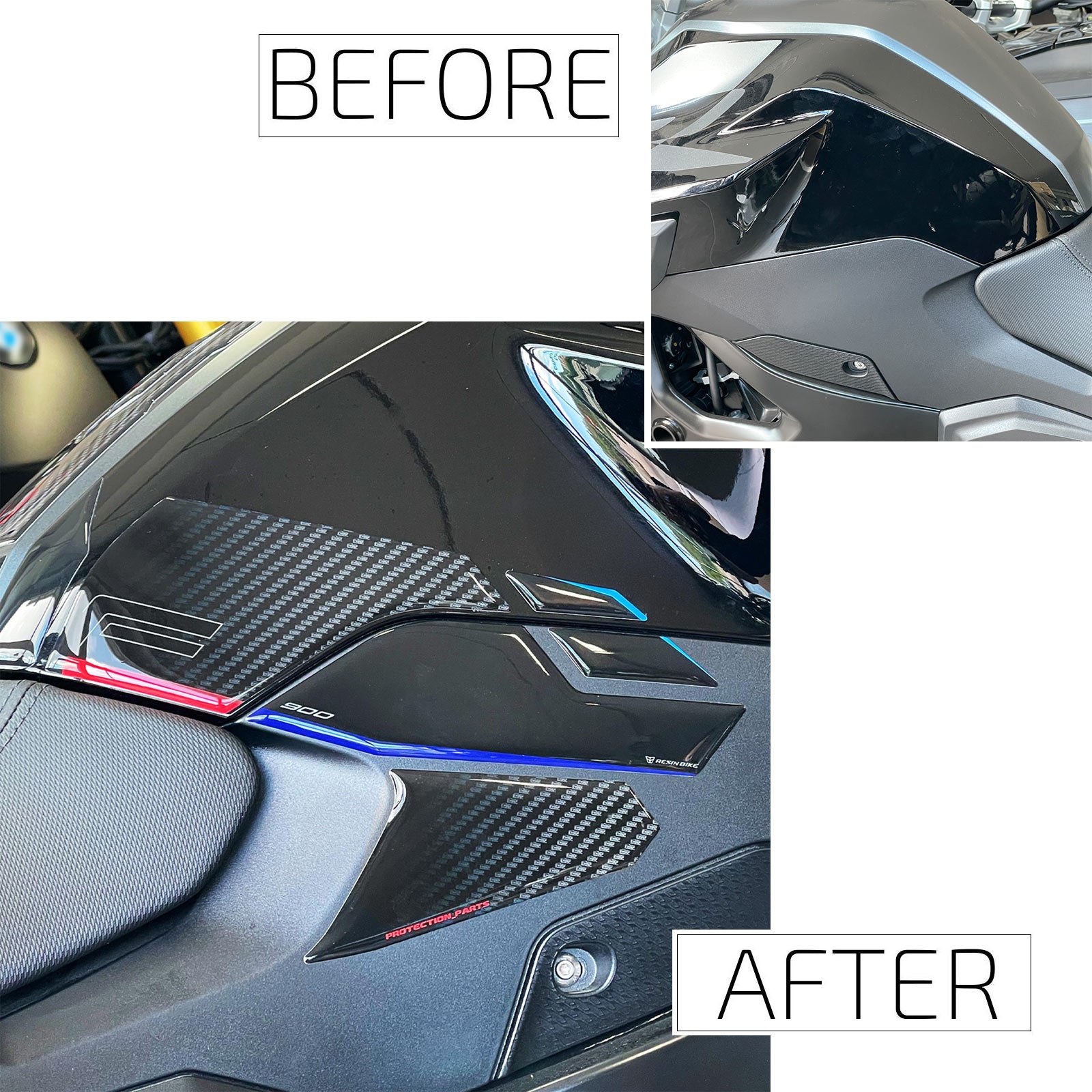 Resin Bike 3D Motorcycle Stickers - Tank Sides | BMW F 900 R 2020>2026 - Pyramid Motorcycle Accessories
