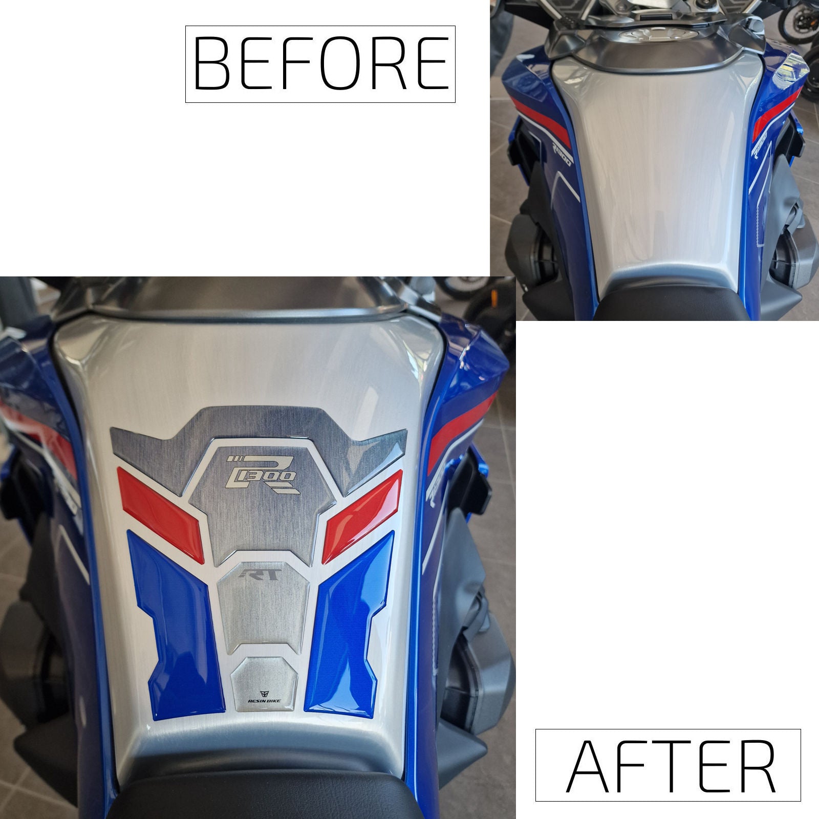 Resin Bike 3D Motorcycle Stickers - Tank Pad | BMW R 1300 RT 2025>Current - Pyramid Motorcycle Accessories