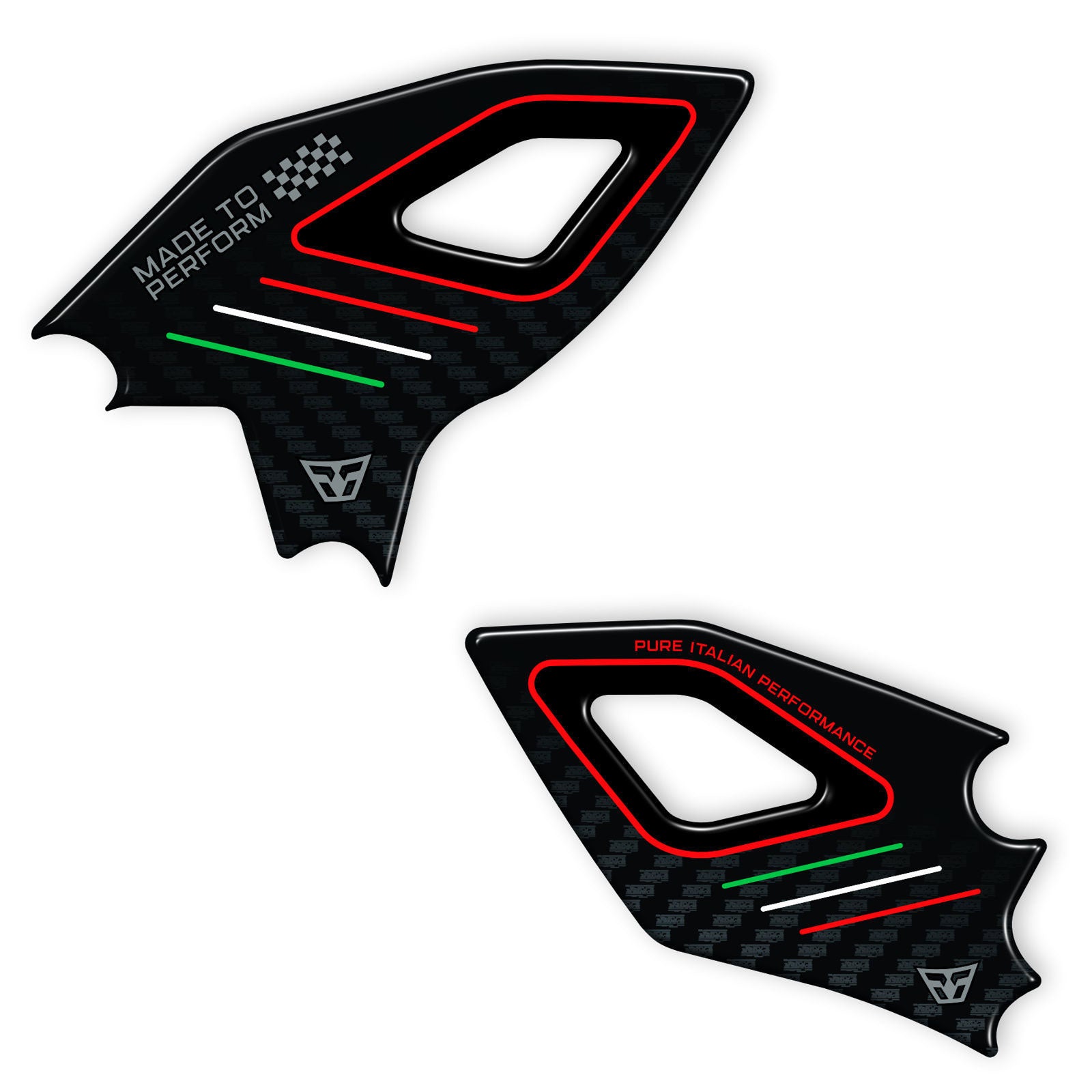 Resin Bike 3D Motorcycle Stickers - Heel Pads | Ducati Panigale/Streetfighter V4 / V4 S 2025>2026 - Pyramid Motorcycle Accessories