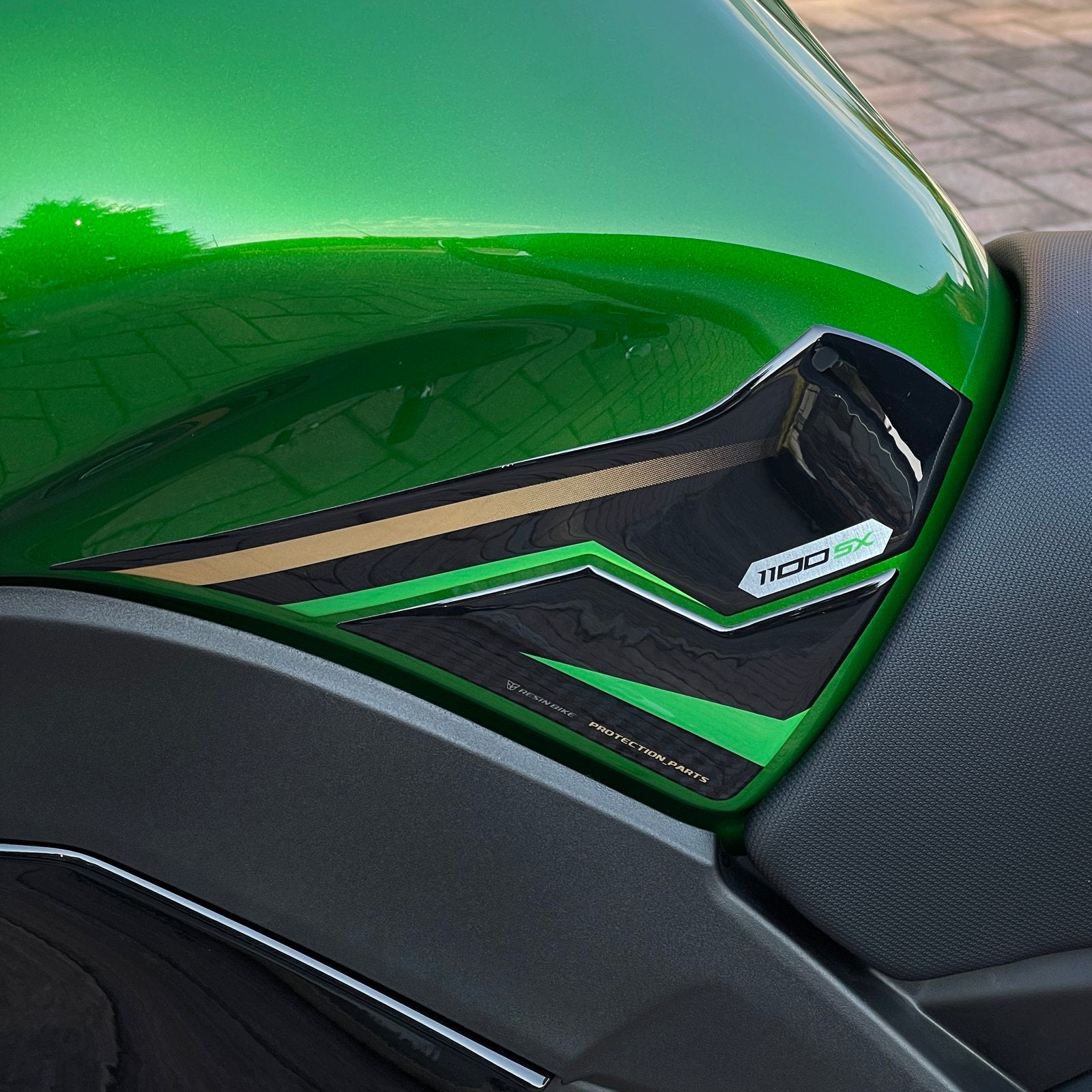 Resin Bike 3D Motorcycle Stickers - Tank Sides | Kawasaki Ninja 1100 SX SE 2025>Current - Pyramid Motorcycle Accessories