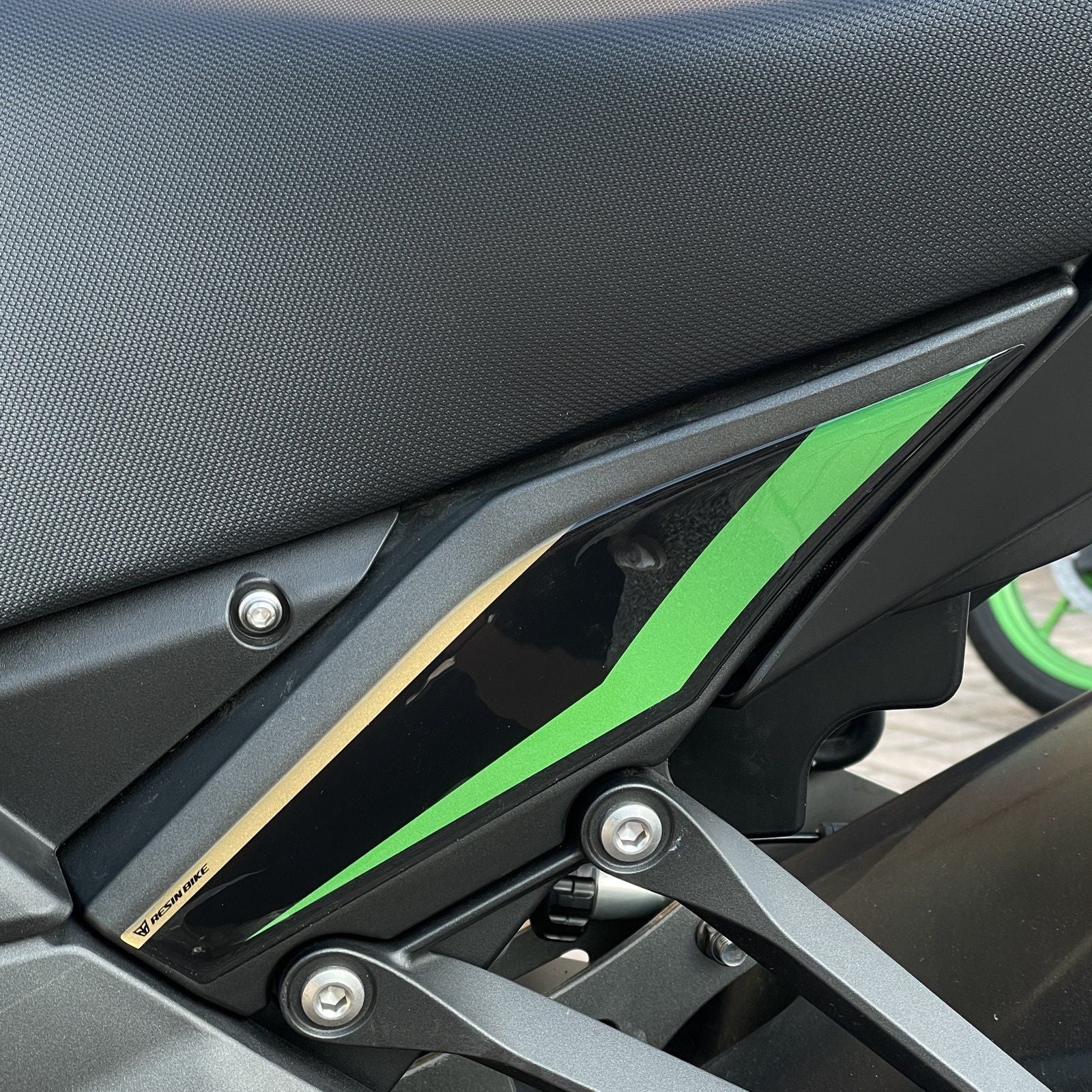 Resin Bike 3D Motorcycle Stickers - Underseat | Kawasaki Ninja 1100 SX SE 2025>Current - Pyramid Motorcycle Accessories
