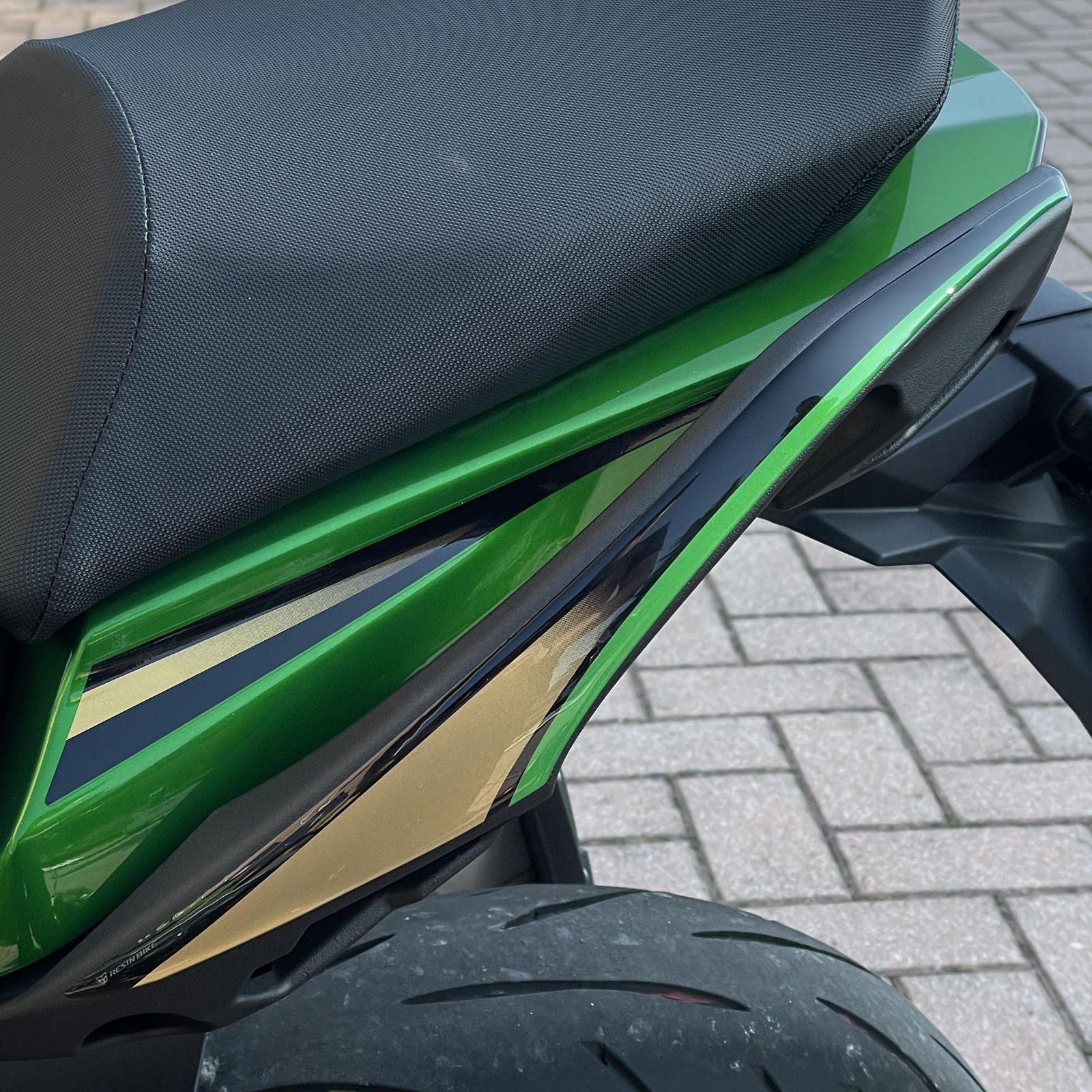Resin Bike 3D Motorcycle Stickers - Passenger Handles | Kawasaki Ninja 1100 SX SE 2025>Current - Pyramid Motorcycle Accessories