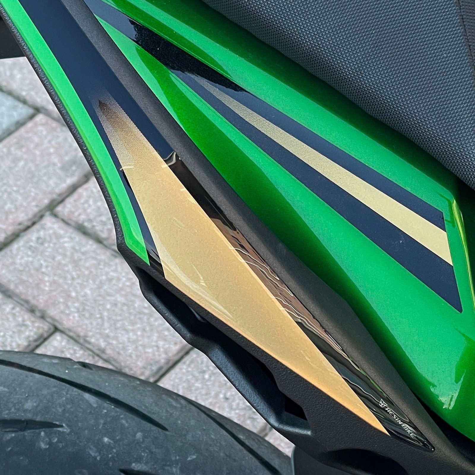 Resin Bike 3D Motorcycle Stickers - Passenger Handles | Kawasaki Ninja 1100 SX SE 2025>Current - Pyramid Motorcycle Accessories