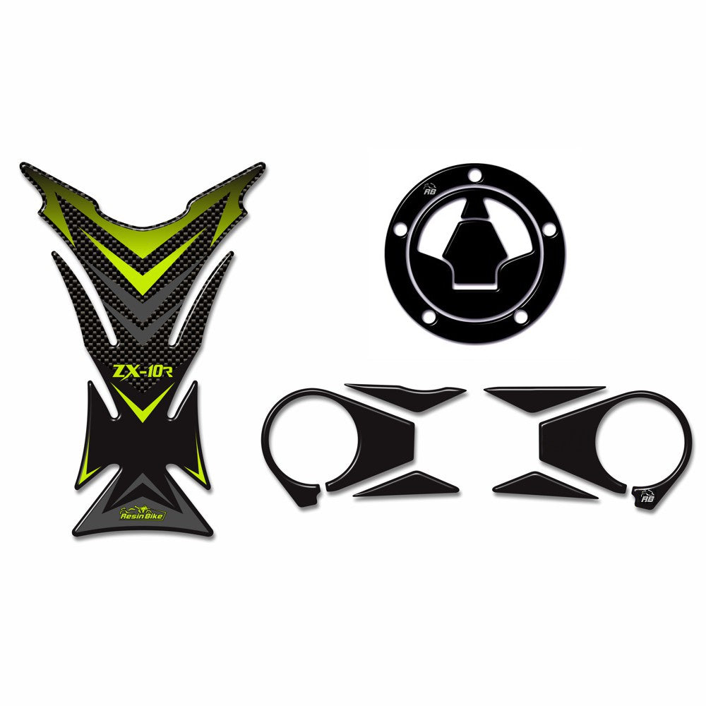 Resin Bike 3D Motorcycle Stickers - Tank Pad | Kawasaki Ninja ZX-10R 2006>2010 RB-B13D8903 - Pyramid Motorcycle Accessories