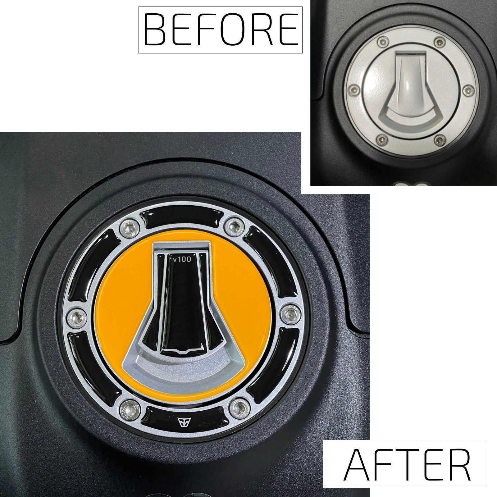 Resin Bike 3D Motorcycle Stickers - Fuel Cap | Moto Guzzi Stelvio 2024>2026 - Pyramid Motorcycle Accessories
