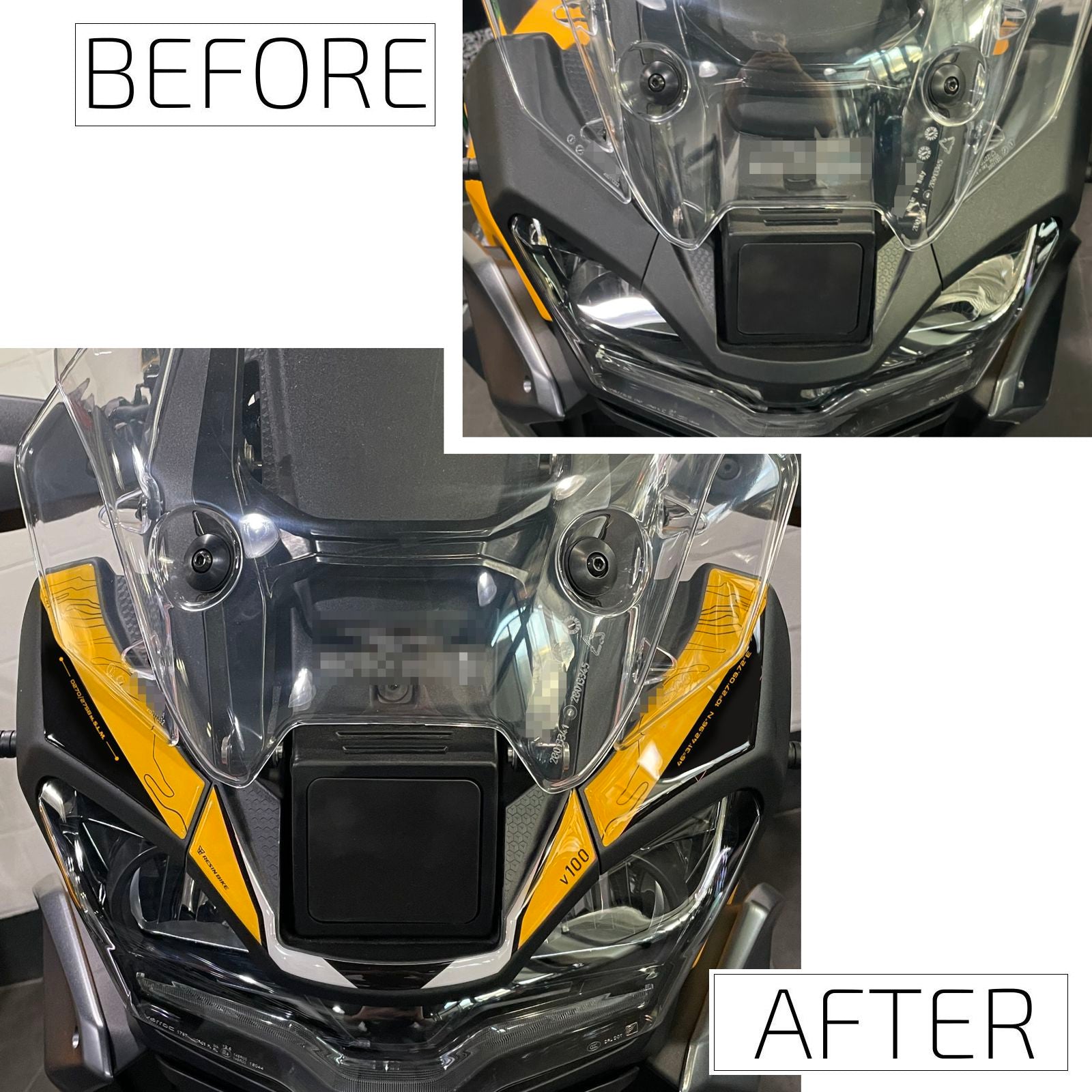 Resin Bike 3D Motorcycle Stickers - Front Fender | Moto Guzzi Stelvio 2024>2026 - Pyramid Motorcycle Accessories