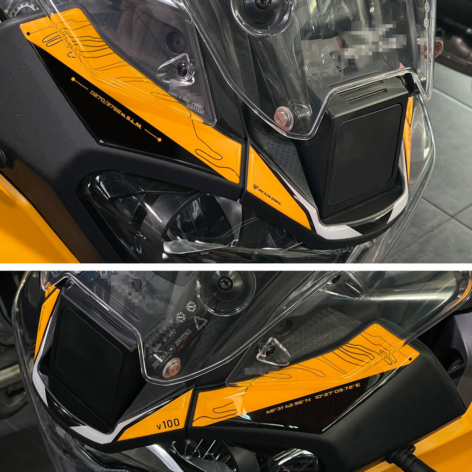 Resin Bike 3D Motorcycle Stickers - Front Fender | Moto Guzzi Stelvio 2024>2026 - Pyramid Motorcycle Accessories
