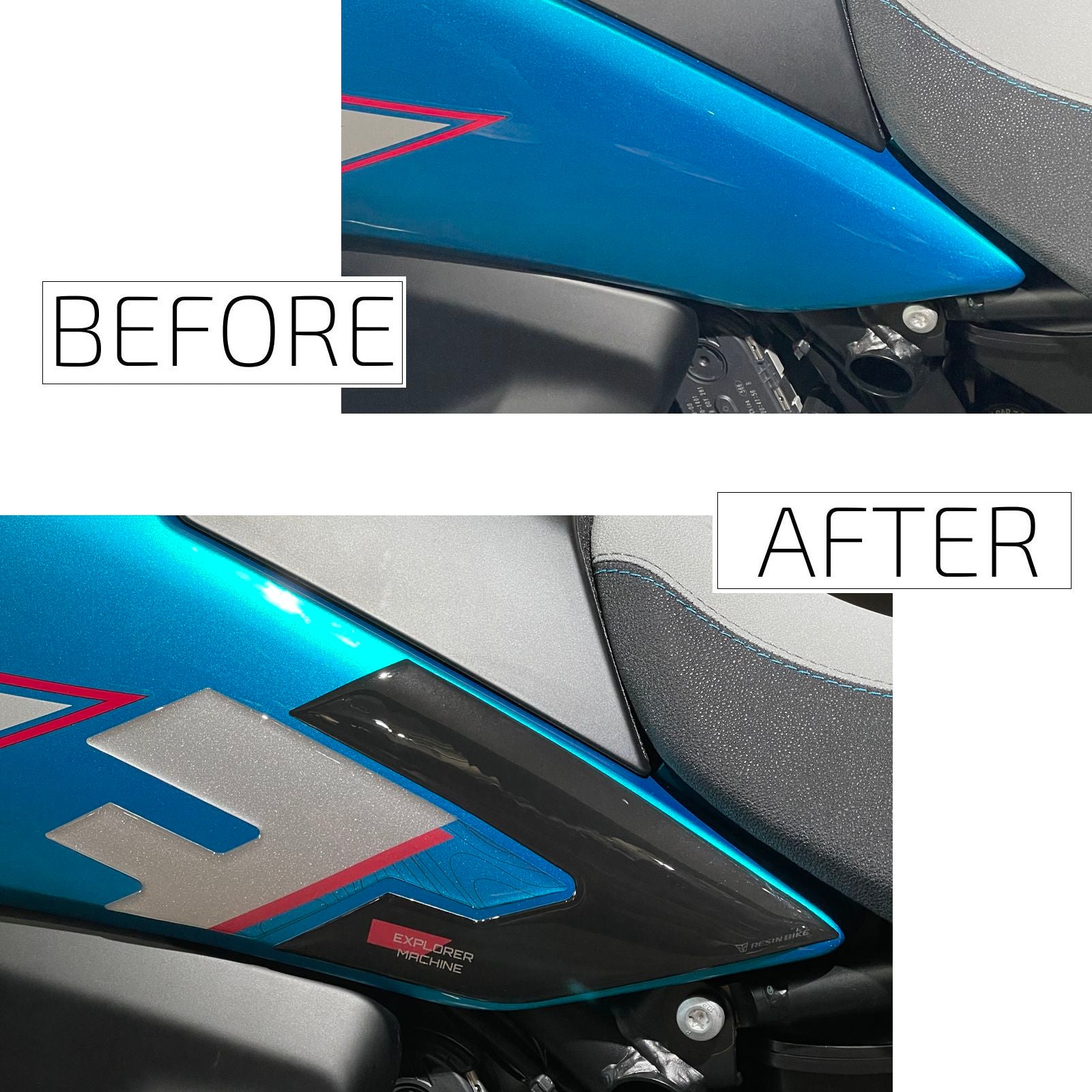 Resin Bike 3D Motorcycle Stickers - Tank Sides | CFMoto 800MT-X 2025>2026 - Pyramid Motorcycle Accessories