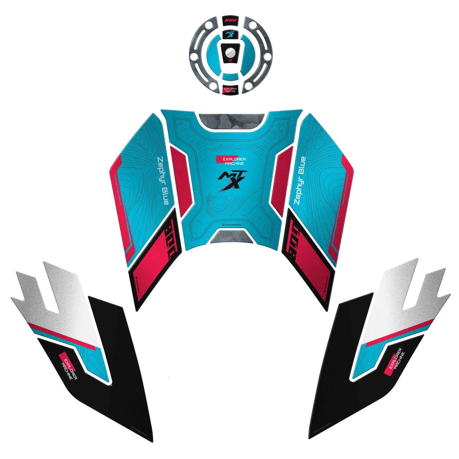 Resin Bike 3D Motorcycle Stickers - Basic Kit | CFMoto 800MT-X 2025>2026 - Pyramid Motorcycle Accessories