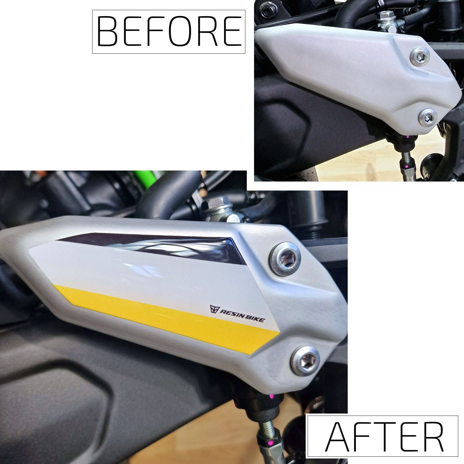 Resin Bike 3D Motorcycle Stickers - Heel Pads | Kawasaki Ninja ZX-4RR 2025>Current - Pyramid Motorcycle Accessories