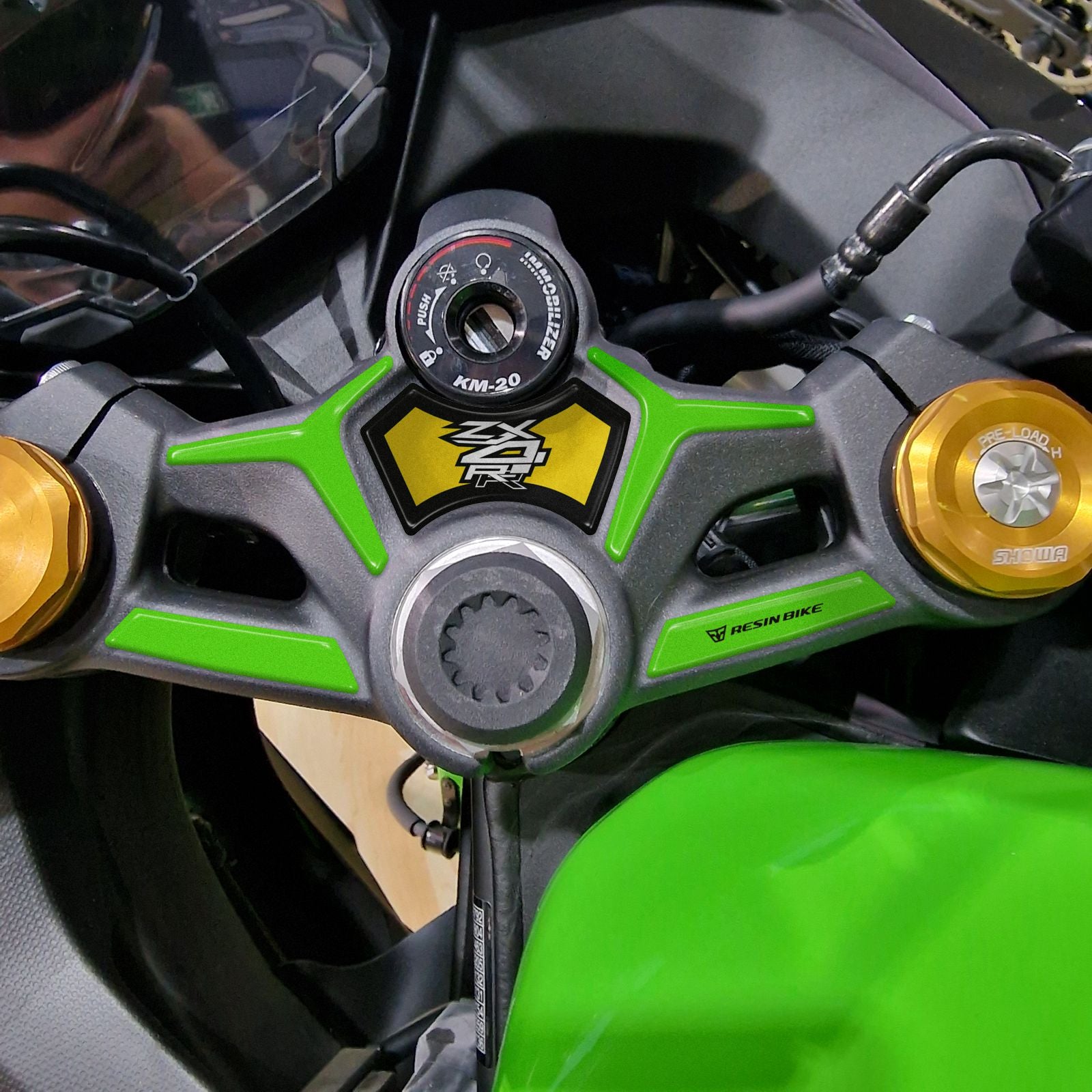 Resin Bike 3D Motorcycle Stickers - Top Yoke | Kawasaki Ninja ZX-4RR 2025>Current - Pyramid Motorcycle Accessories