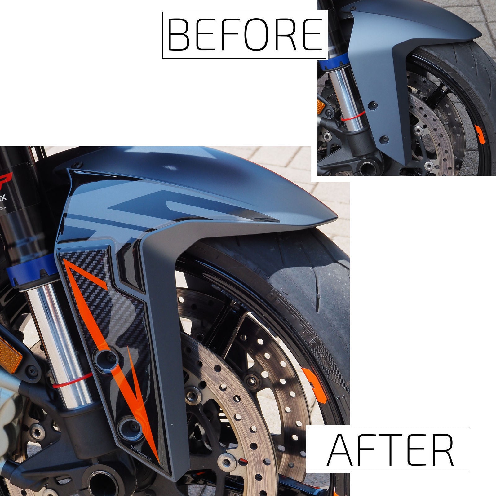 Resin Bike 3D Motorcycle Stickers - Front Fender | KTM Super Duke 1290 GT 2019>2024 - Pyramid Motorcycle Accessories