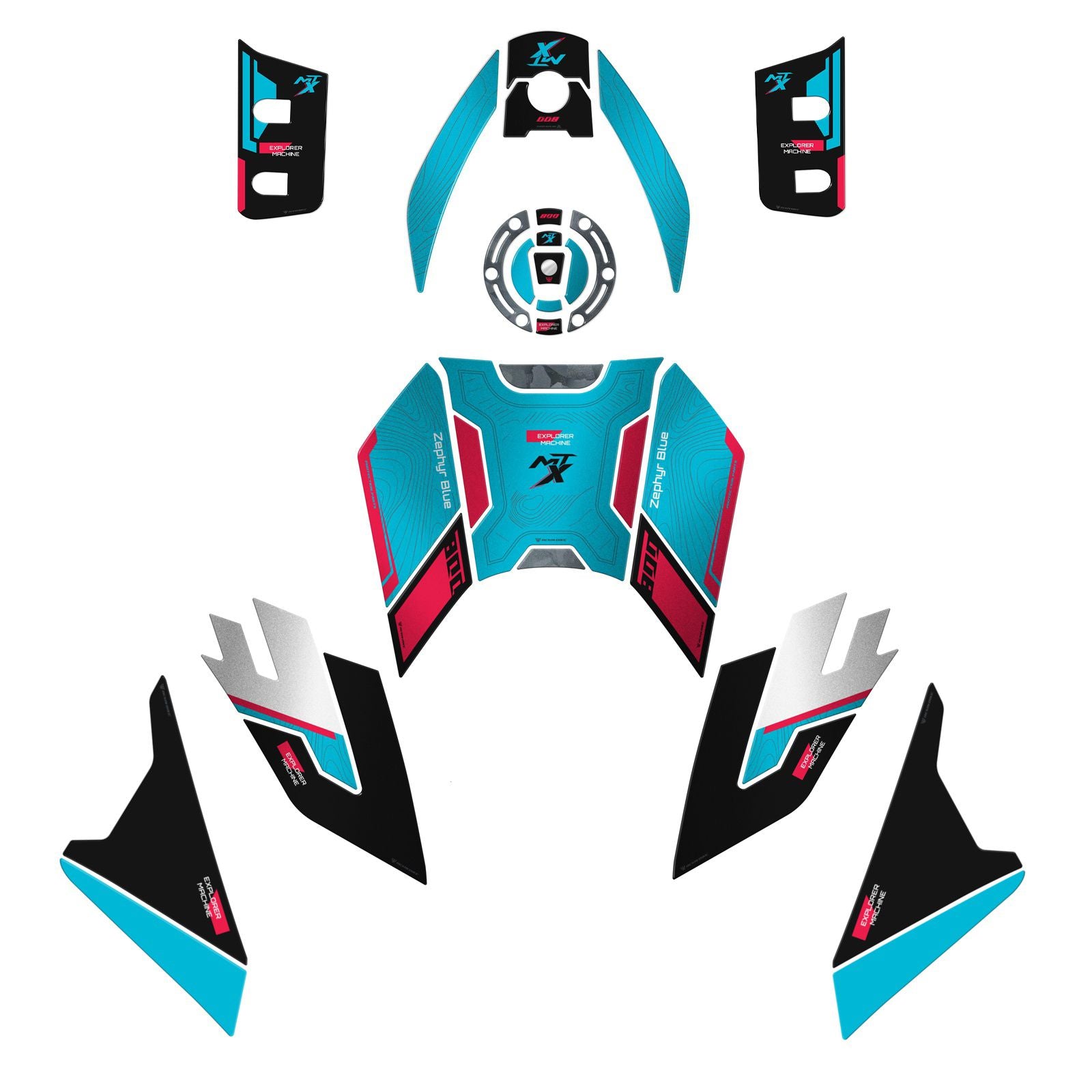 Resin Bike 3D Motorcycle Stickers - Full Kit | CFMoto 800MT-X 2025>2026 - Pyramid Motorcycle Accessories