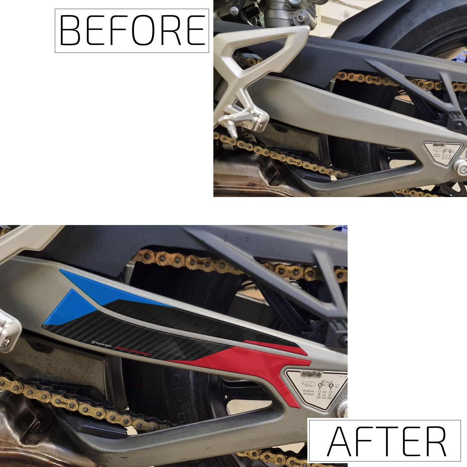 Resin Bike 3D Motorcycle Stickers - Swingarm | BMW S 1000 R / M 1000 R 2021>2026 - Pyramid Motorcycle Accessories