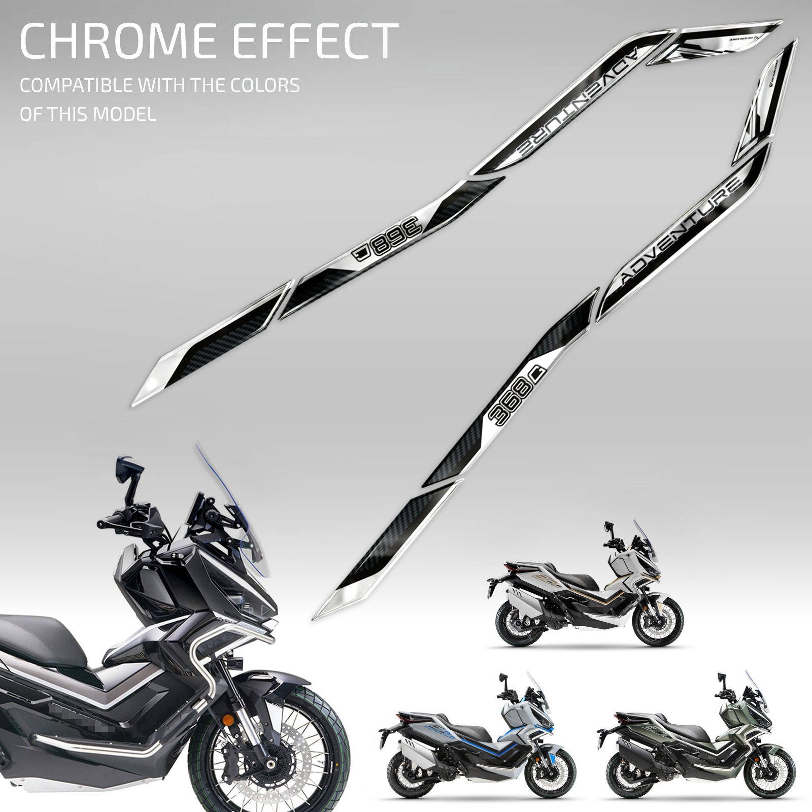 Resin Bike 3D Motorcycle Stickers - Passenger Handles | Zontes ZT368T-G 2024>2026 - Pyramid Motorcycle Accessories