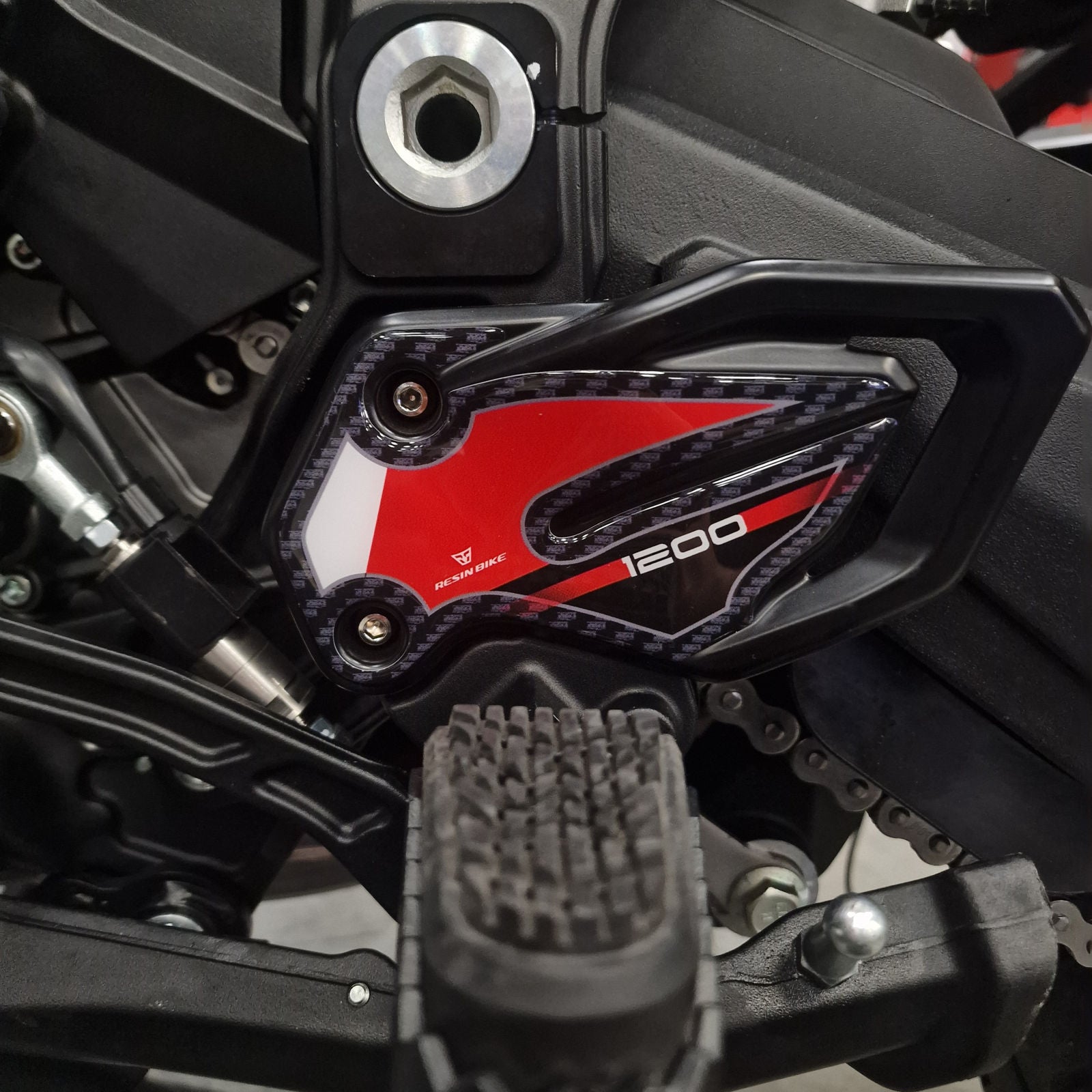Resin Bike 3D Motorcycle Stickers - Heel Pads | Moto Guzzi X-Cape 1200 2025>2026 - Pyramid Motorcycle Accessories