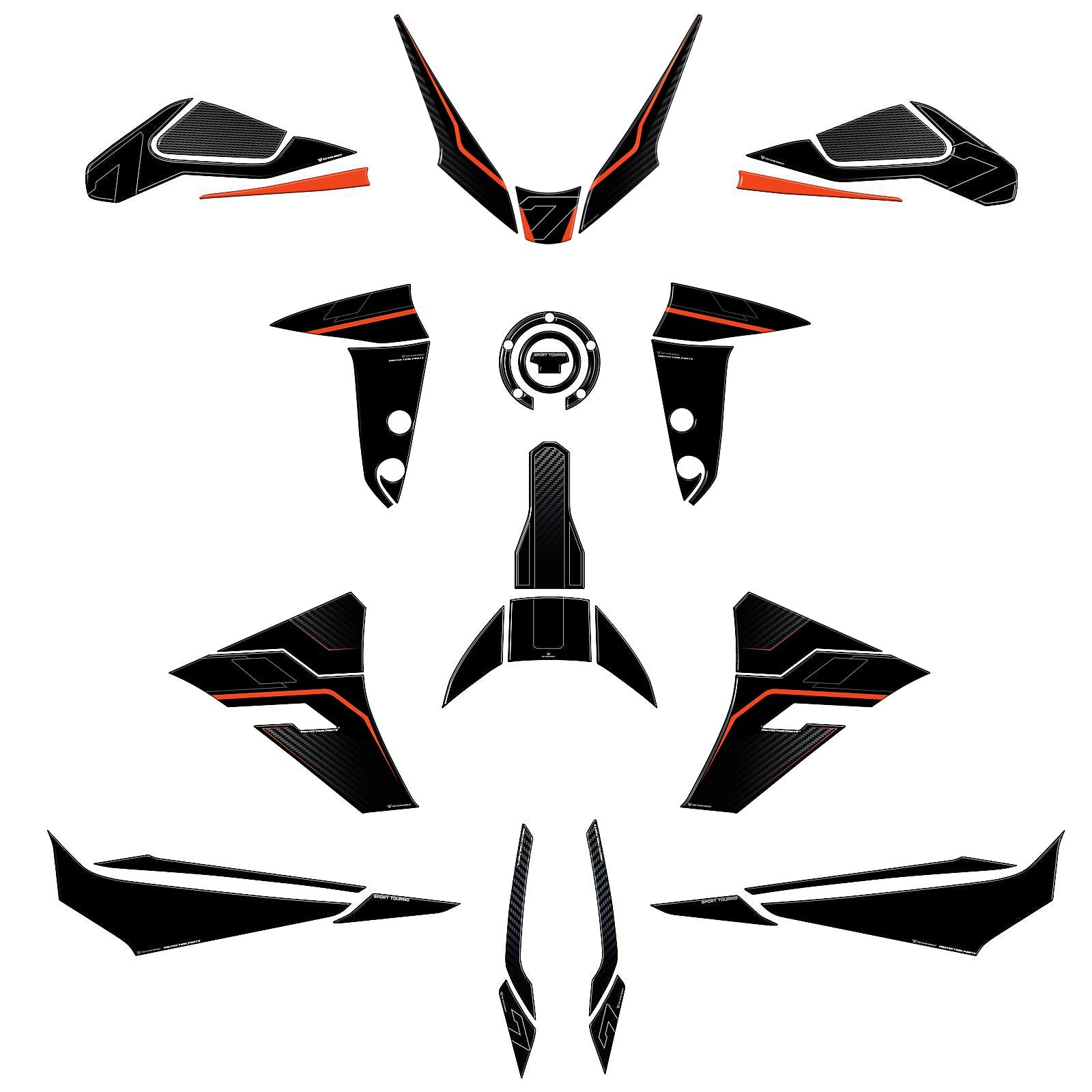 Resin Bike 3D Motorcycle Stickers - Full Kit | Yamaha Tracer 7 2025>2026 RB-1000809600004 - Pyramid Motorcycle Accessories