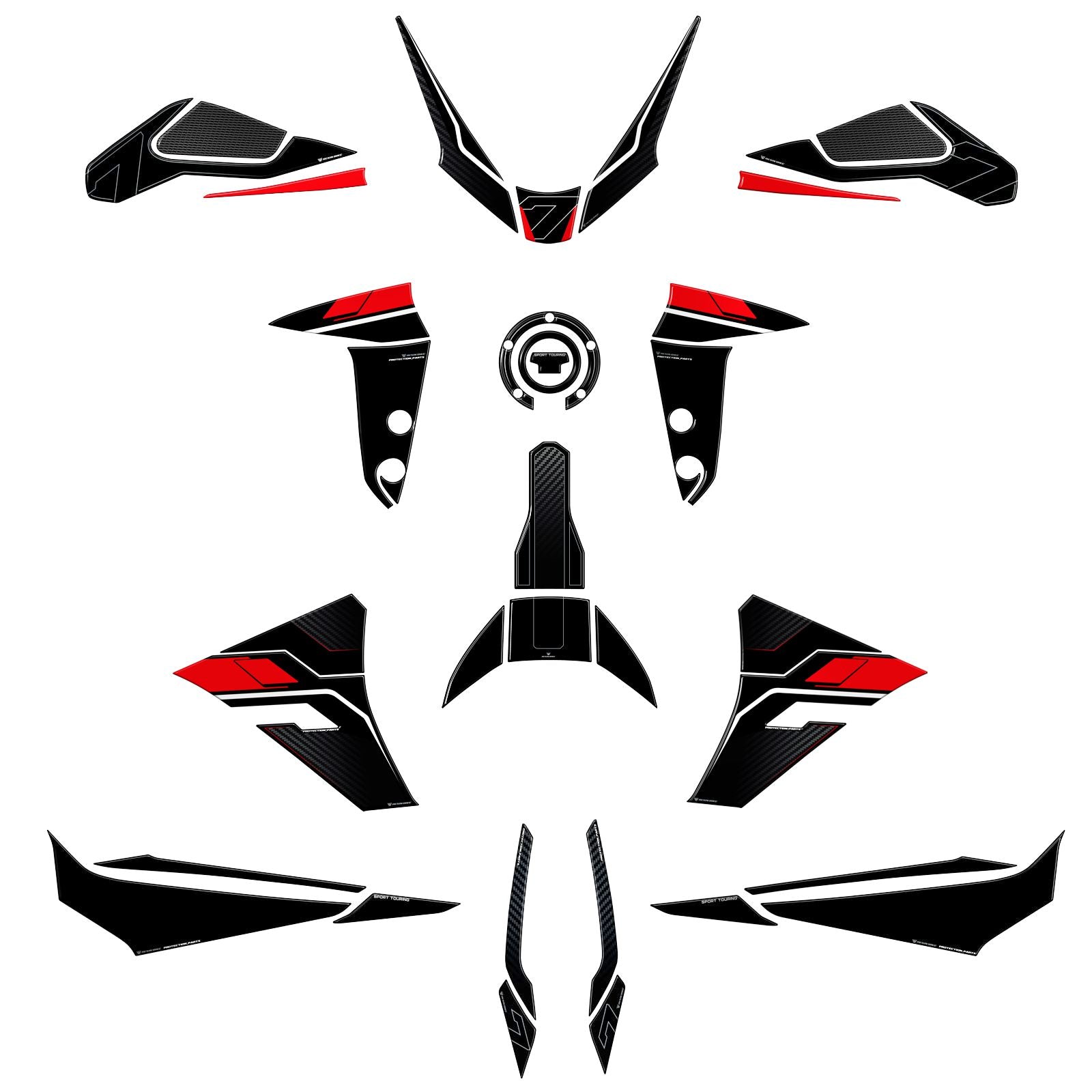 Resin Bike 3D Motorcycle Stickers - Full Kit | Yamaha Tracer 7 2025>2026 RB-1000809800008 - Pyramid Motorcycle Accessories