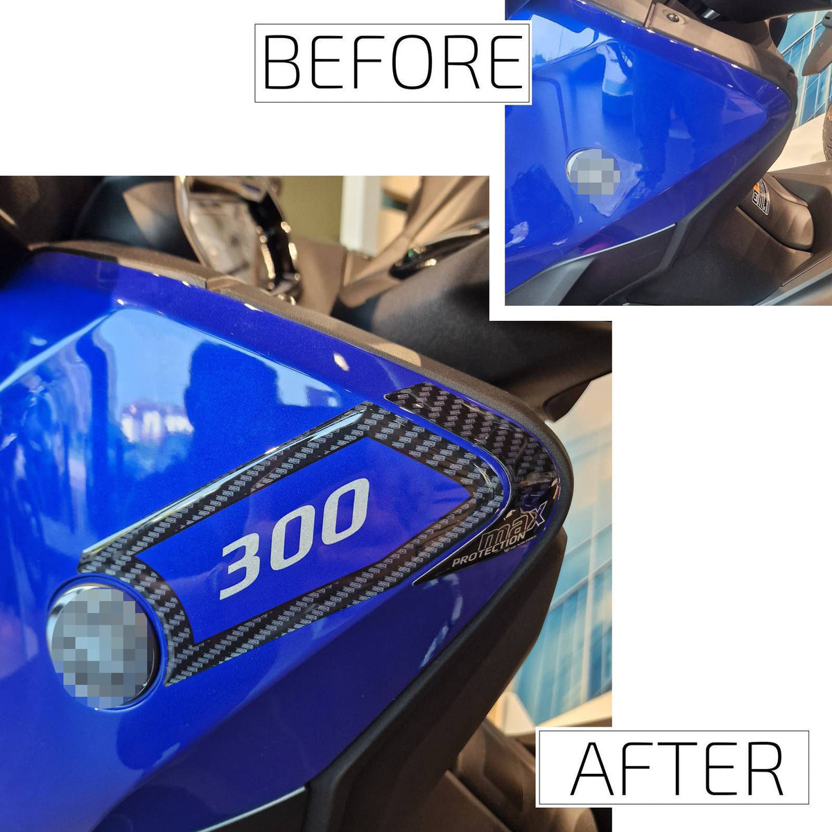 Resin Bike 3D Stickers Compatible Side Edge Protectors | Yamaha Xmax 300/125 2021>2026