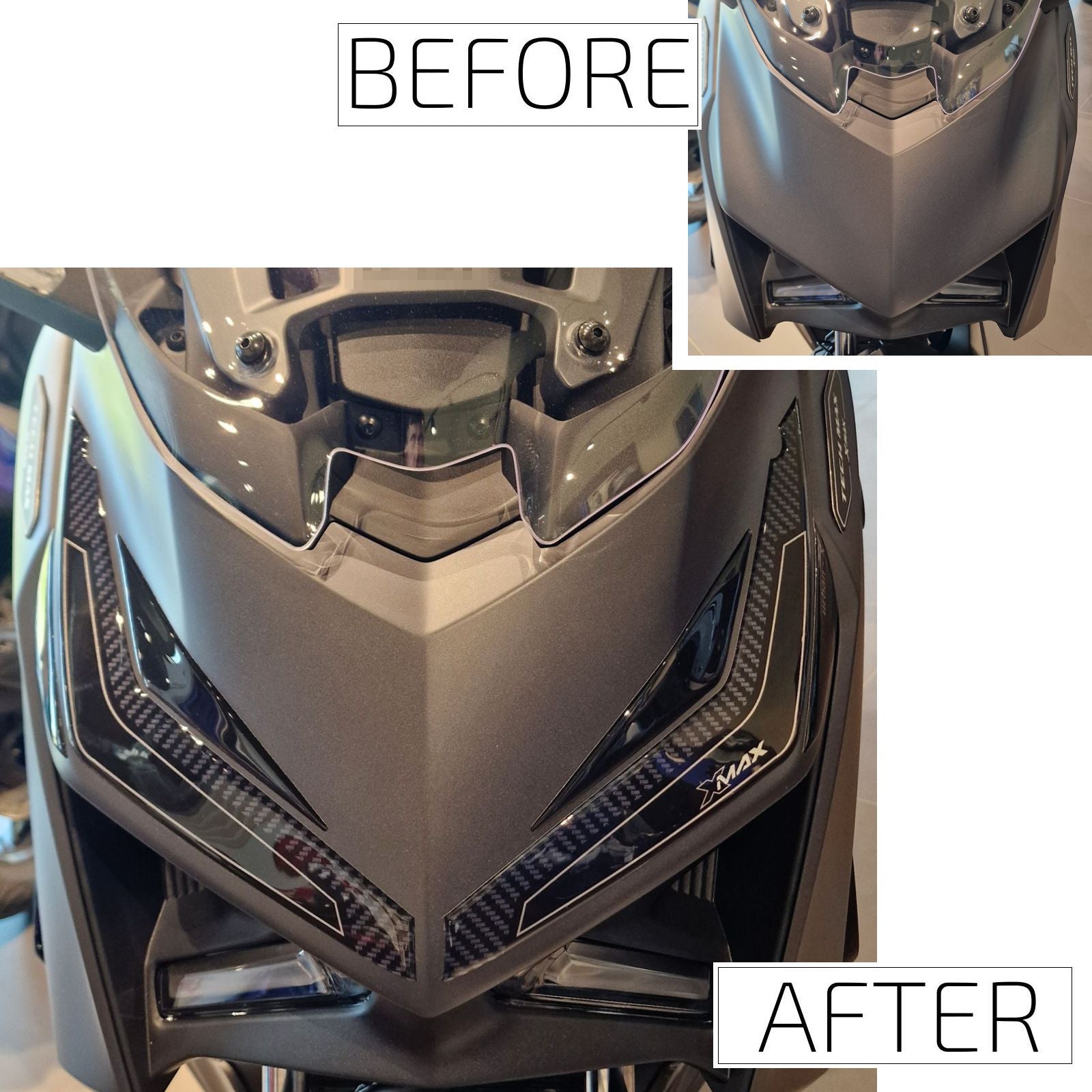 Resin Bike 3D Stickers Compatible Front Headlight Fairing | Yamaha Xmax 300/125 2021>2026
