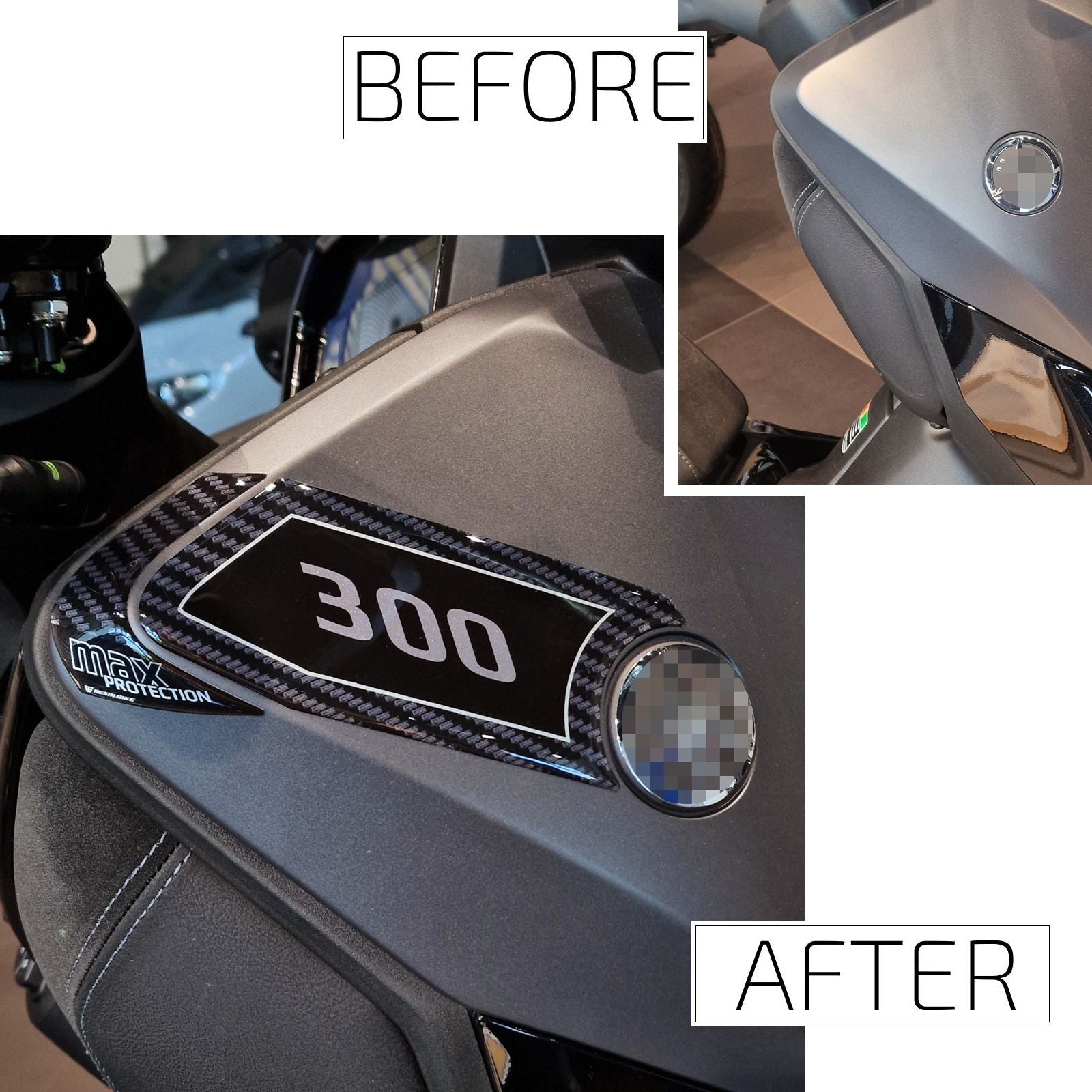 Resin Bike 3D Stickers Compatible with Side Edge Protectors | Yamaha Xmax 300/125 2021>2026