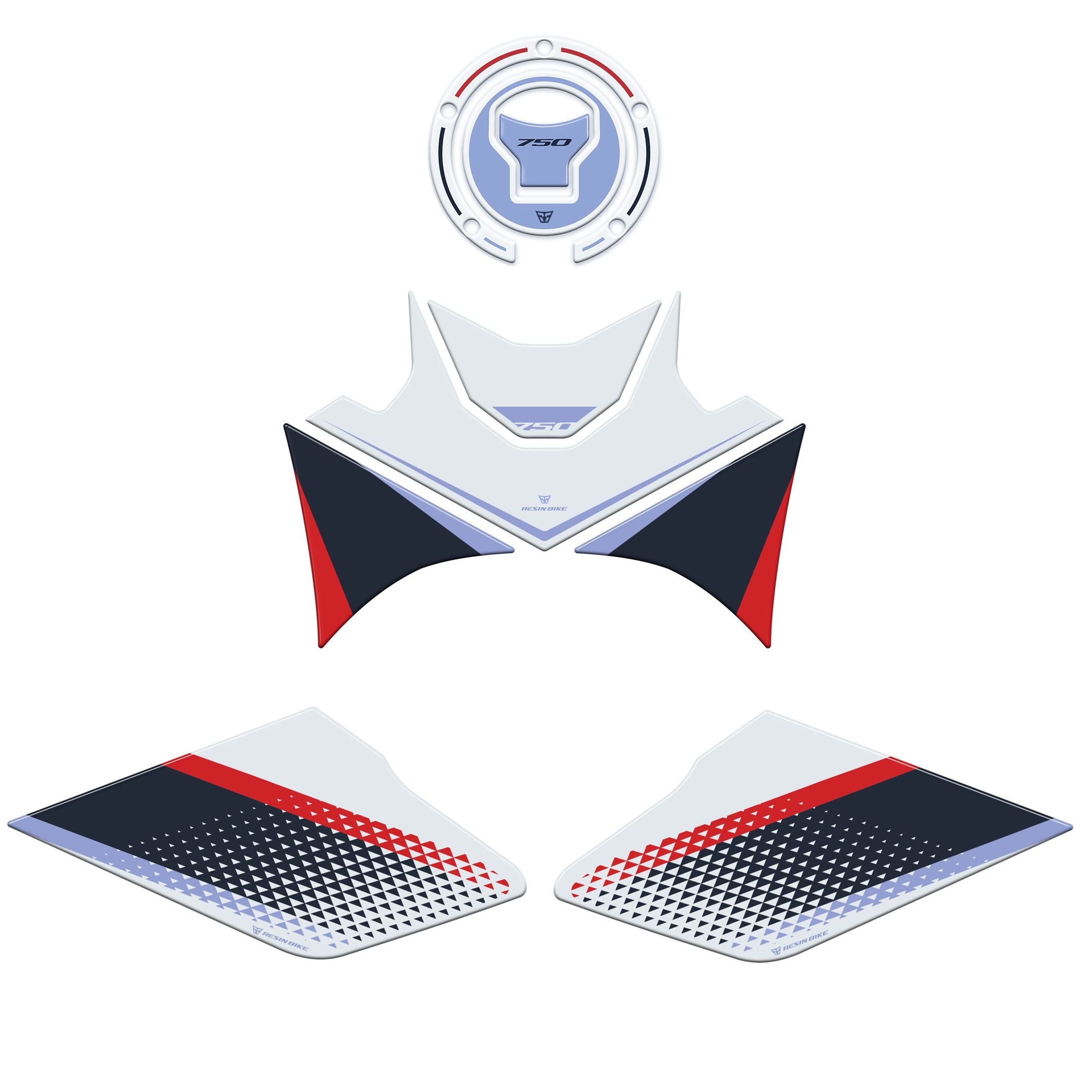 Resin Bike Kit Tank Basic Stickers 3D Compatible | Honda Transalp Xl 750