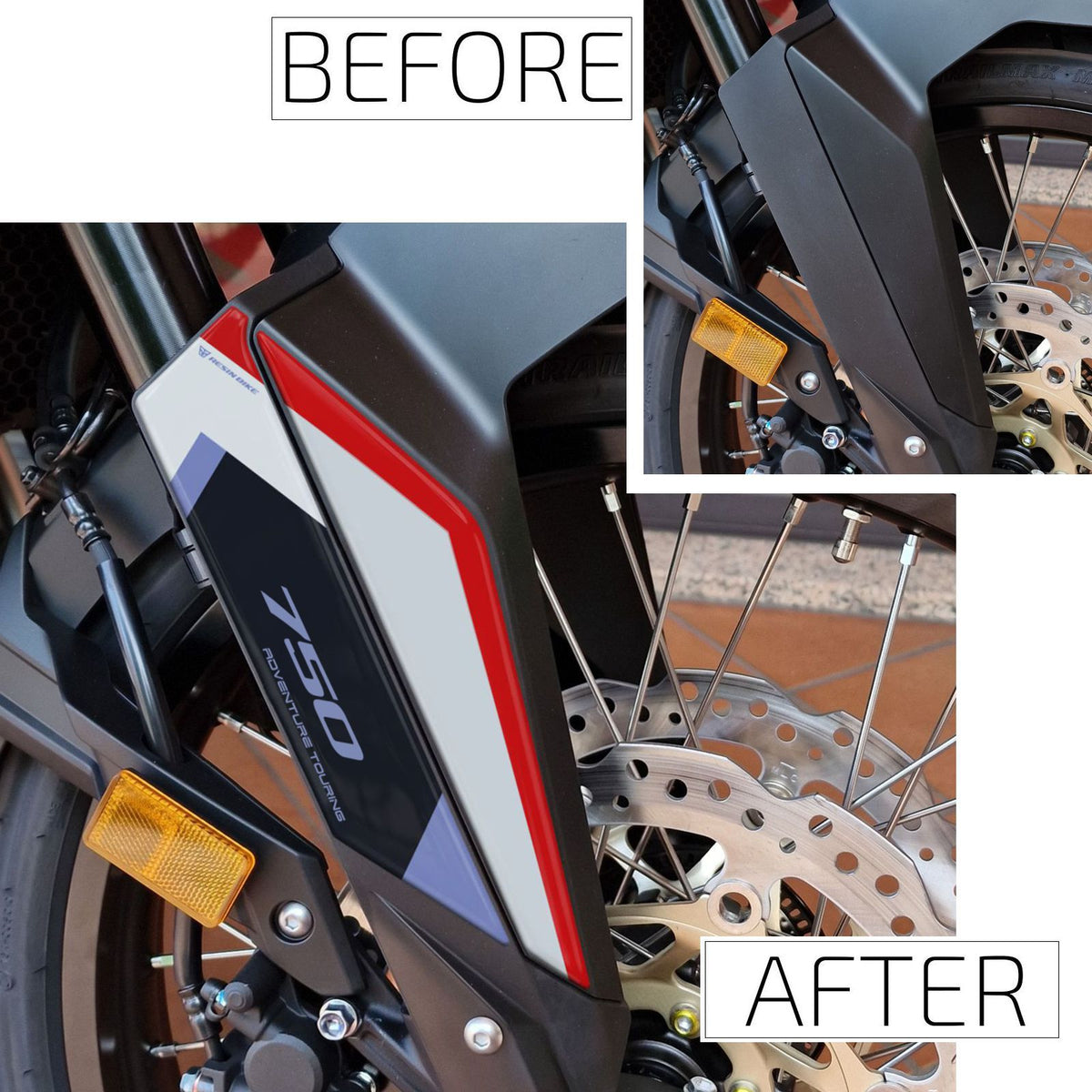 Resin Bike Motorcycle Stickers 3D Compatible with Side Plates | Honda Transalp Xl 750 2023>2026