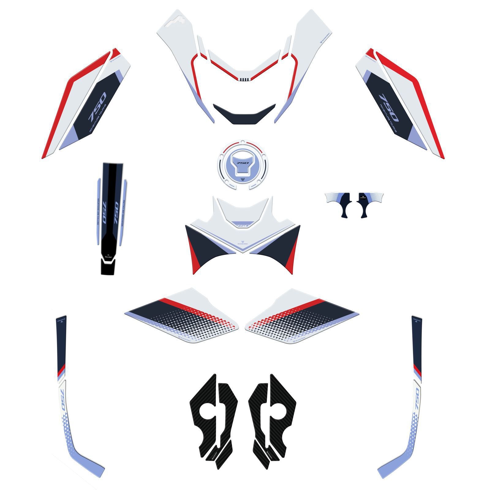 Resin Bike Kit Tank Full Stickers 3D Compatible | Honda Transalp Xl 750