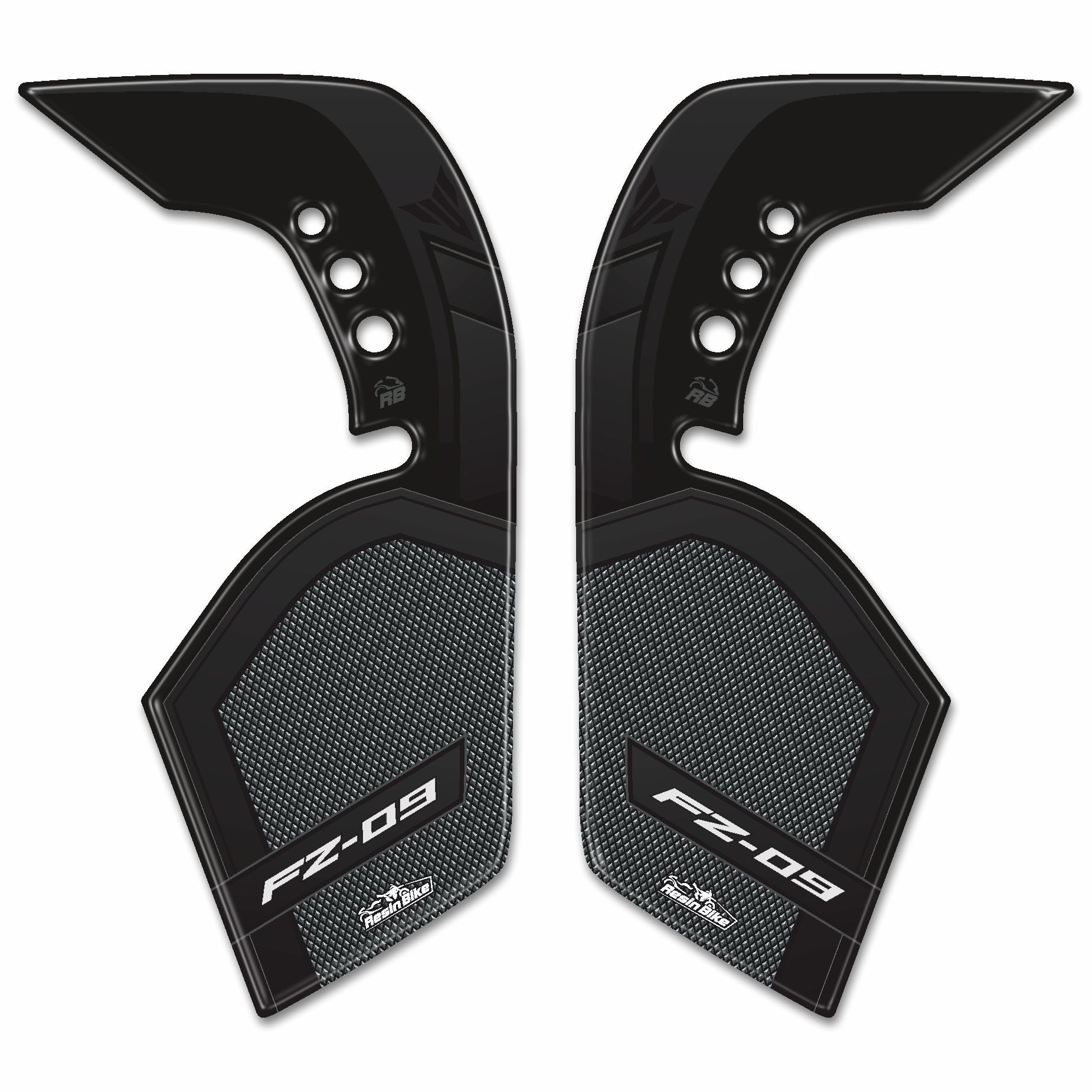 Resin Bike 3D Motorcycle Stickers - Tank Sides | Yamaha FZ-09 2014>2020 - Pyramid Motorcycle Accessories