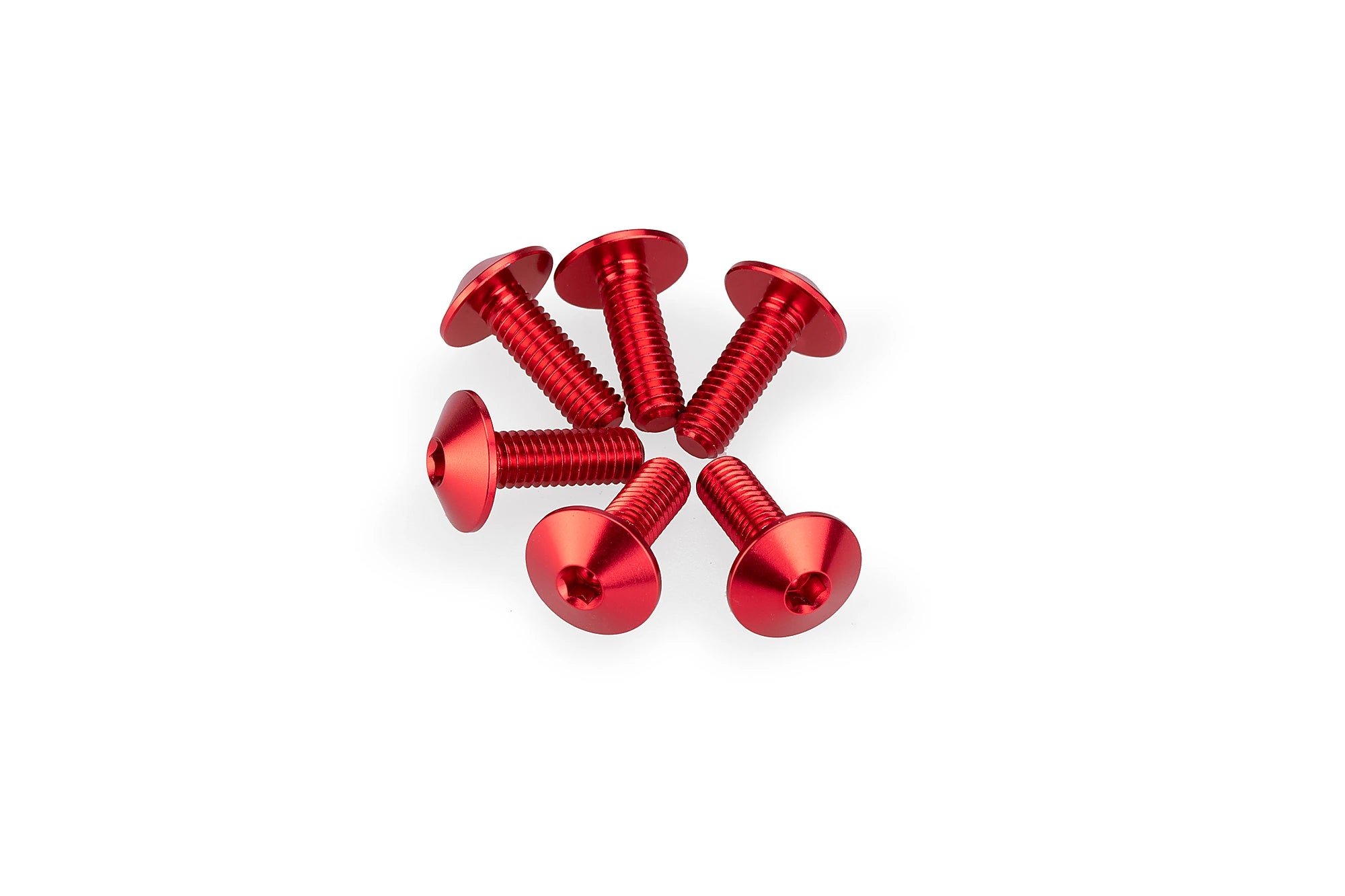 Puig M5x15 Screen Screws 6 Pack - 11.8mm Head | Red - Pyramid Motorcycle Accessories