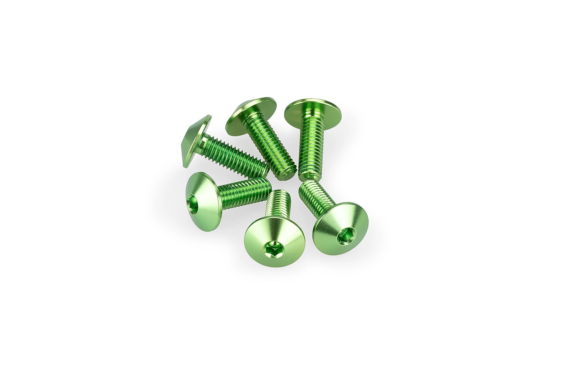 Puig M5x15 Screen Screws 6 Pack - 11.8mm Head | Green - Pyramid Motorcycle Accessories