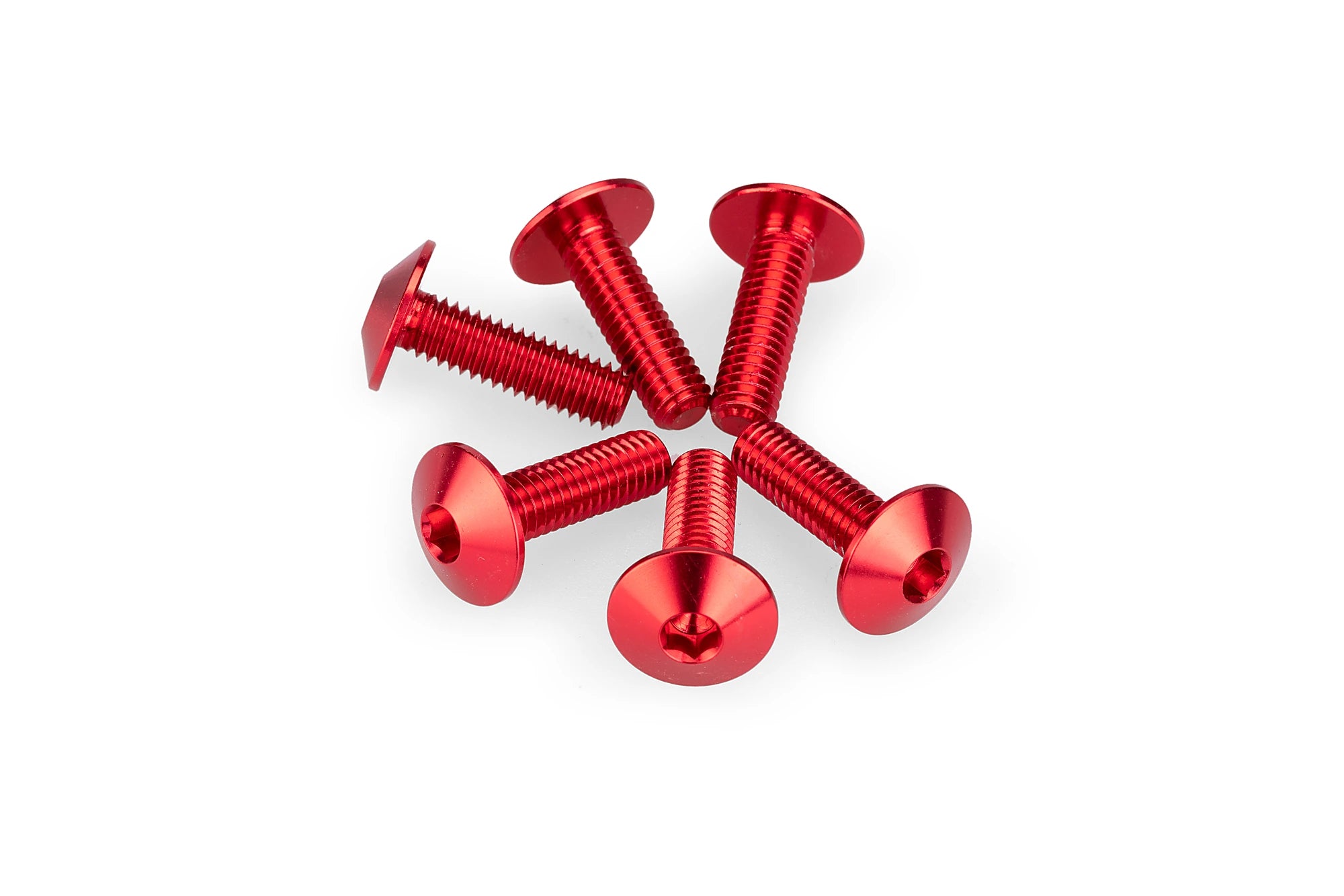 Puig M6x20 Screen Screws 6 Pack - 13.9mm Head | Red - Pyramid Motorcycle Accessories
