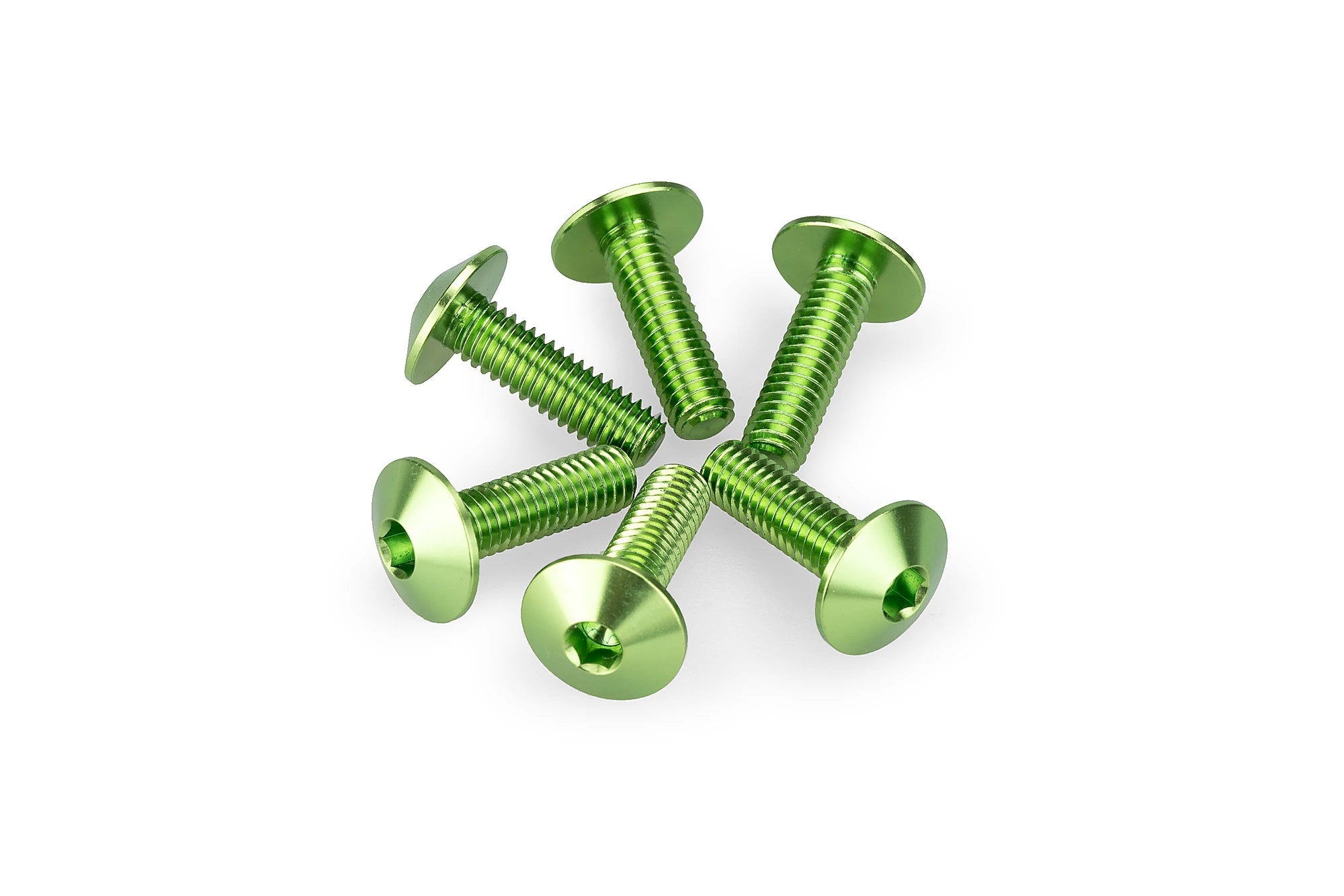 Puig M6x20 Screen Screws 6 Pack - 13.9mm Head | Green - Pyramid Motorcycle Accessories