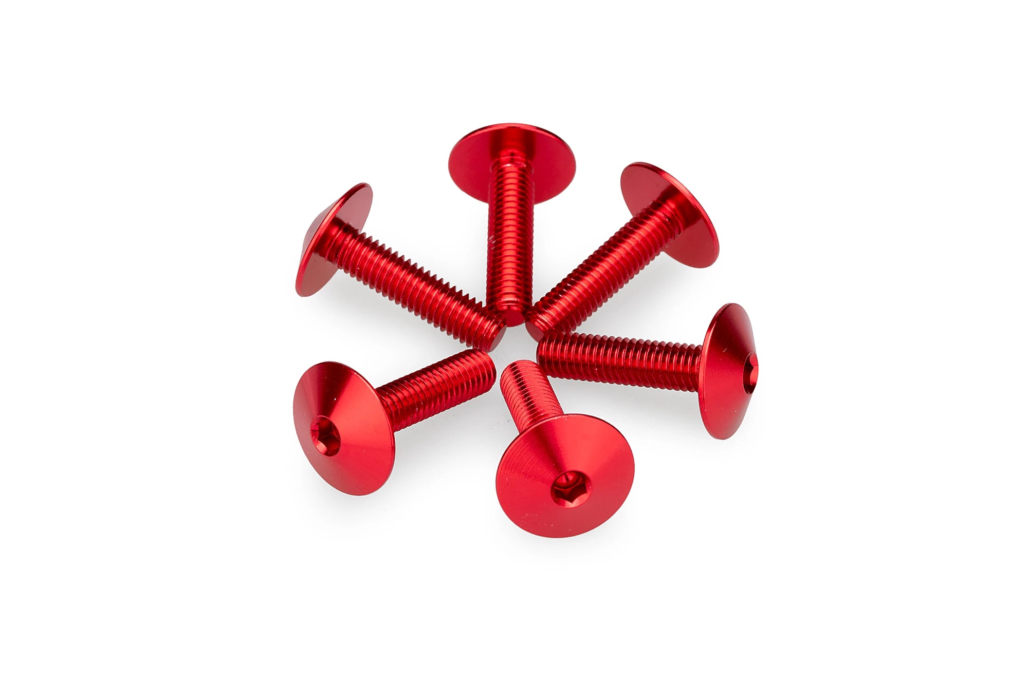 Puig M5x20 Screen Screws 6 Pack - 13.9mm Head | Red - Pyramid Motorcycle Accessories