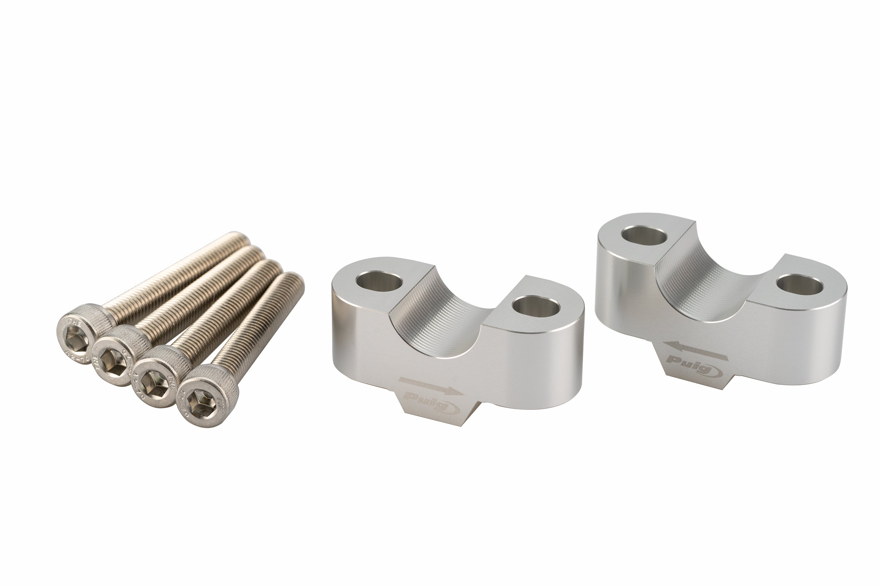Puig Handlebar Risers - 20mm Rise | Silver | BMW F800GS 2024>Current - Pyramid Motorcycle Accessories