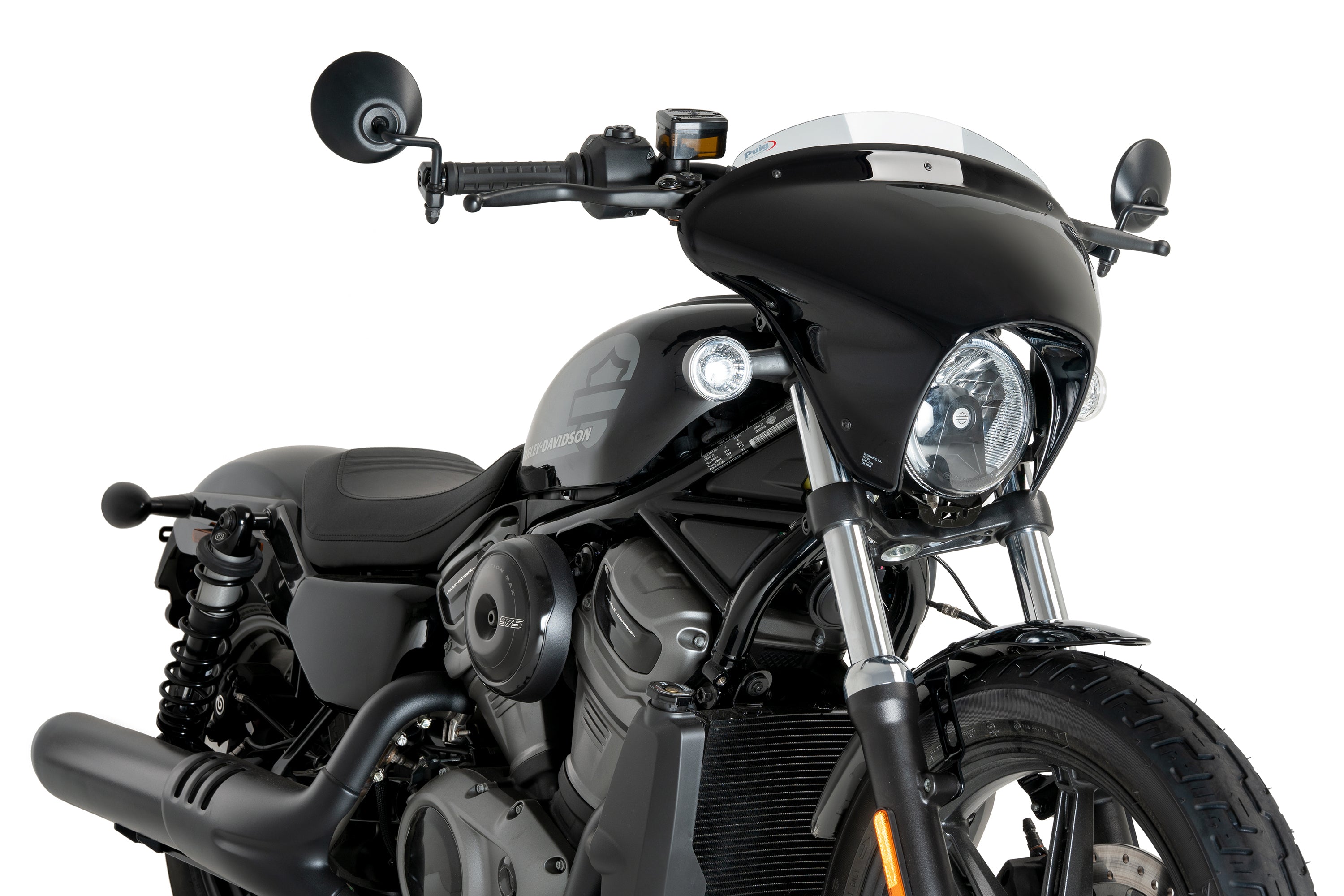 Puig Batwing SML Sport Screen | Gloss Black/Clear | Harley Davidson Ni