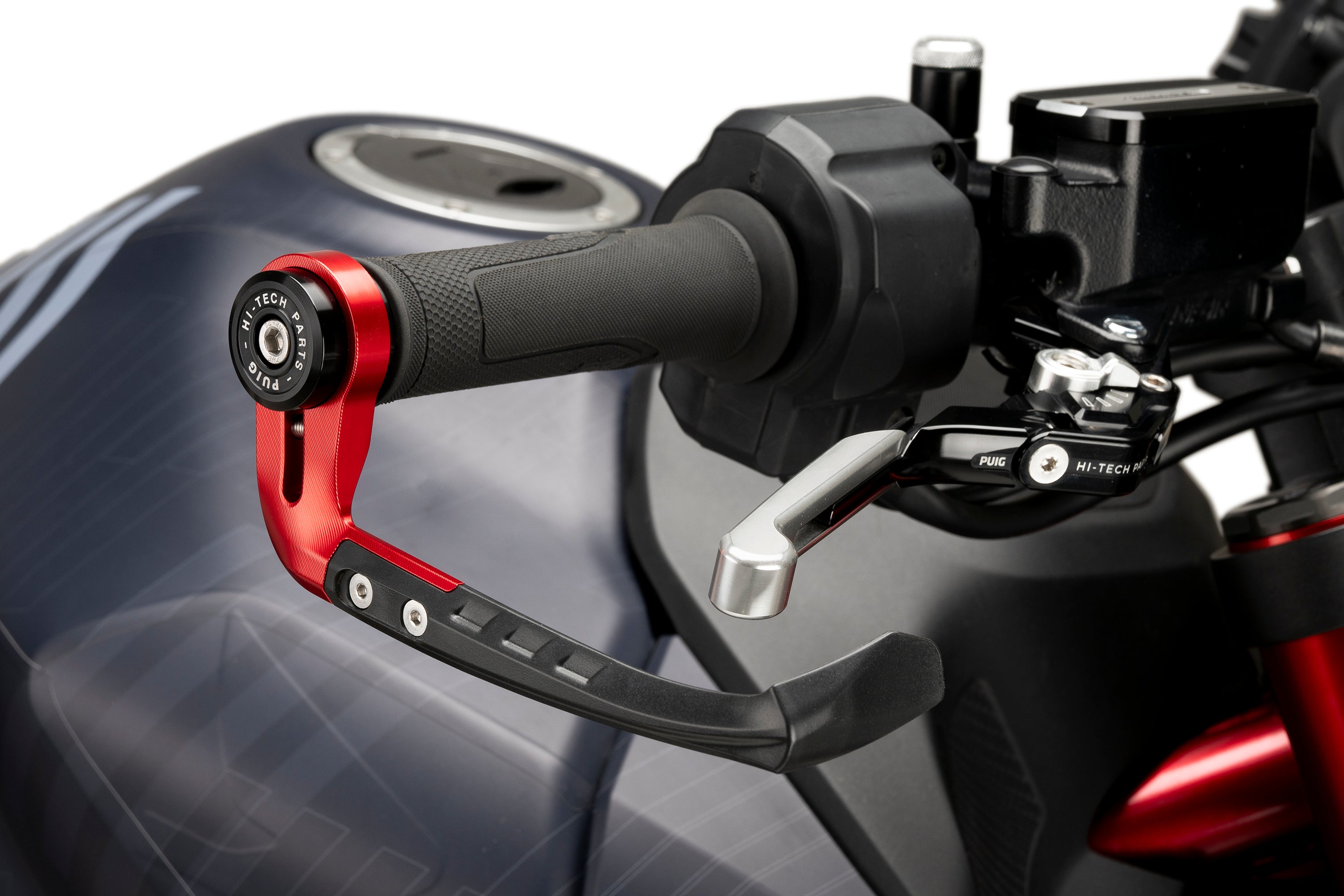 Puig Raw Brake Lever Protector | Red - Pyramid Motorcycle Accessories
